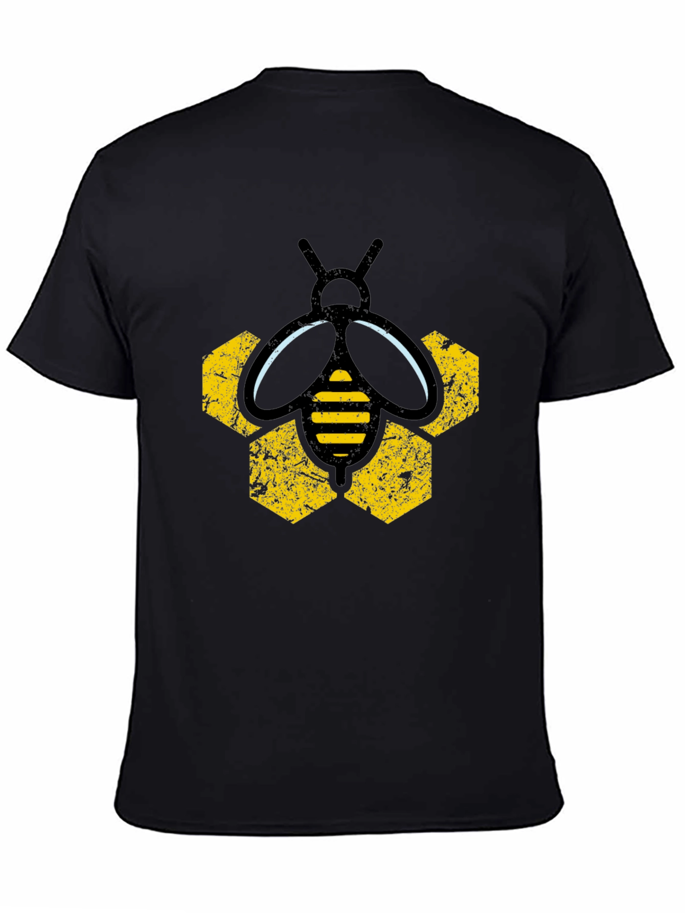 Honeycomb Bee Graphic Tee - Black T-Shirt