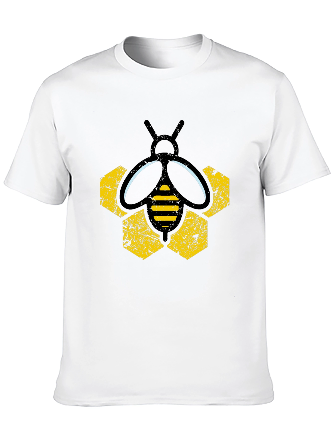 Honeycomb Bee Graphic Tee - Black T-Shirt