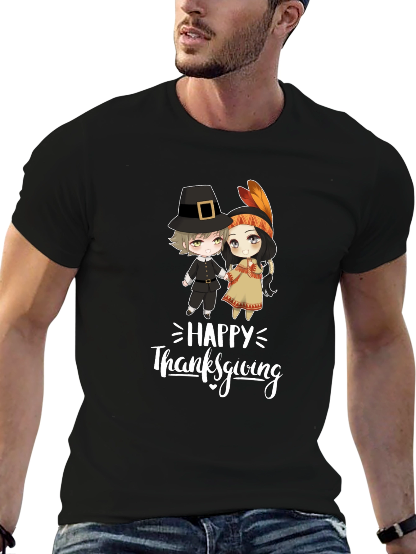 Thanksgiving Cartoon Graphic T-Shirt