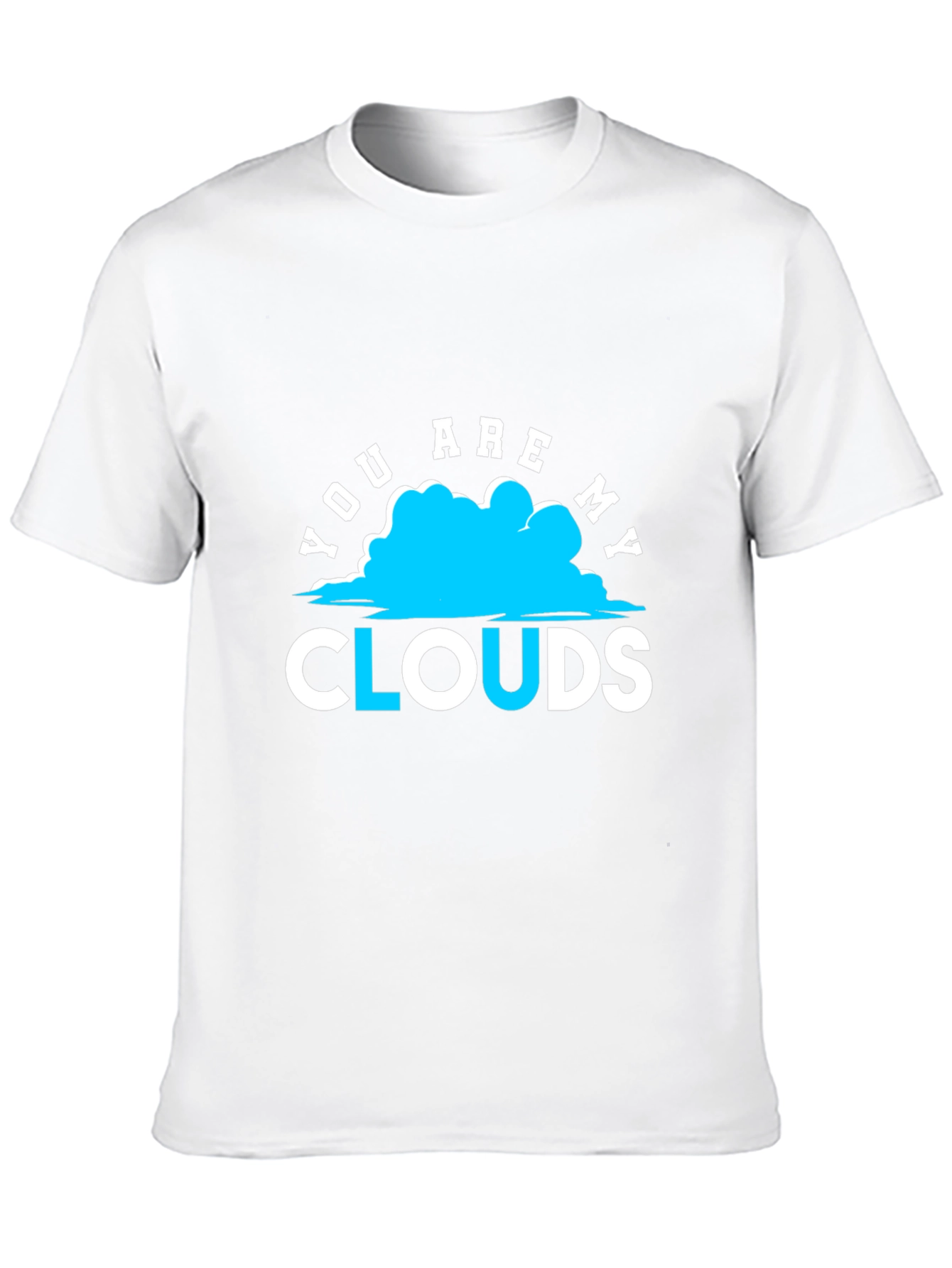 You Are My Clouds Graphic Print Black T-Shirt