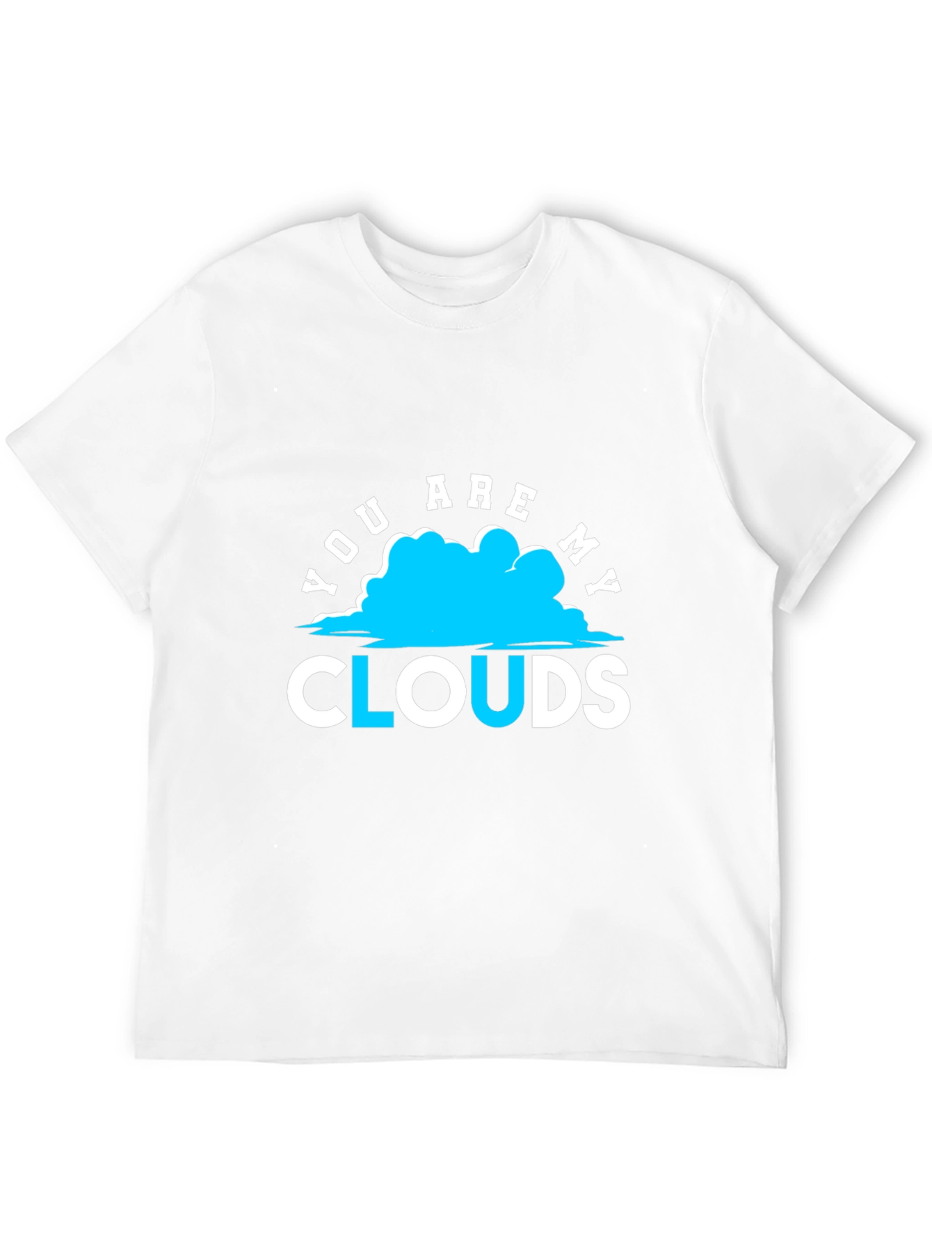 You Are My Clouds Graphic Print Black T-Shirt