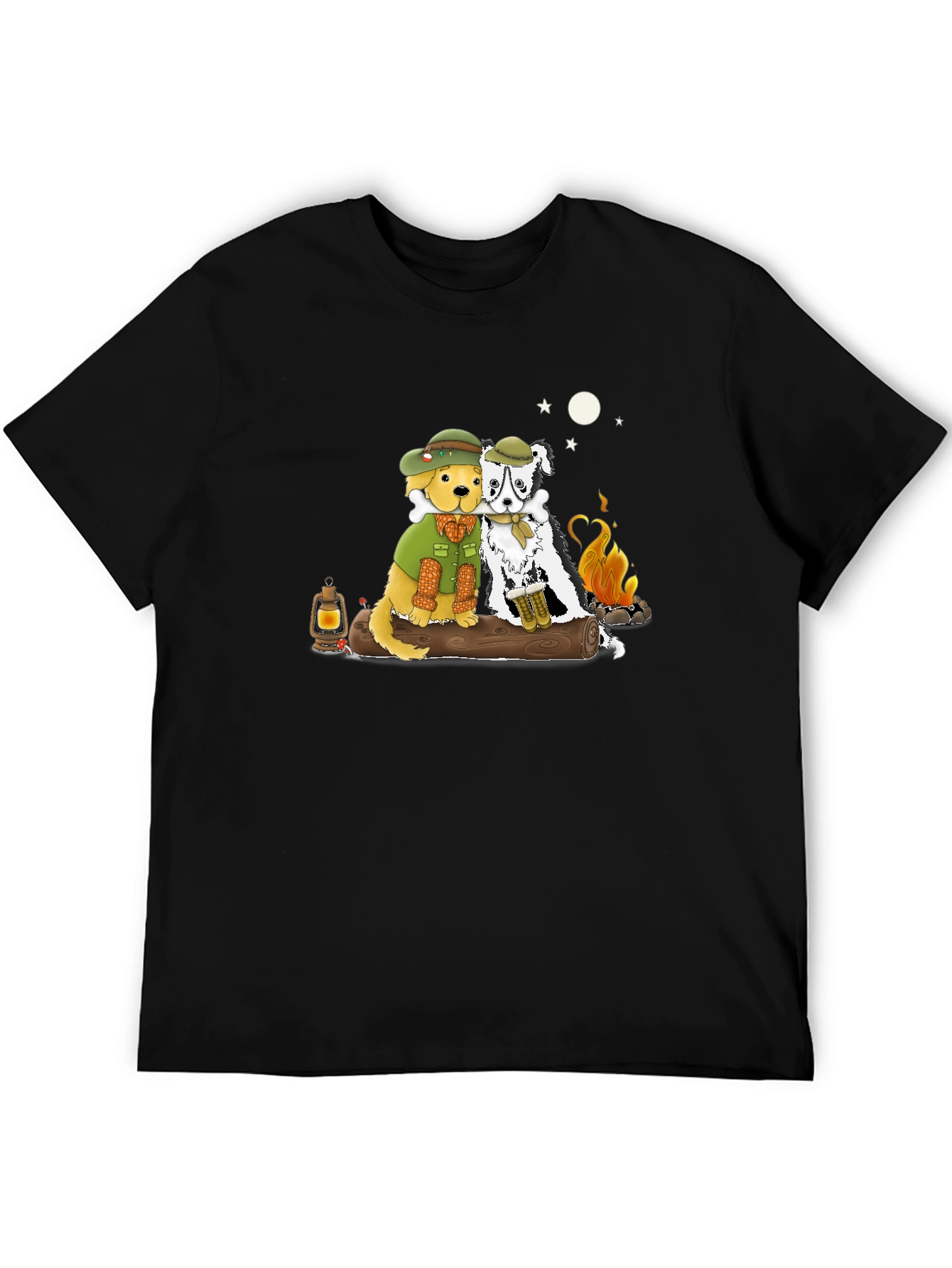 Camping Dogs Graphic T-Shirt