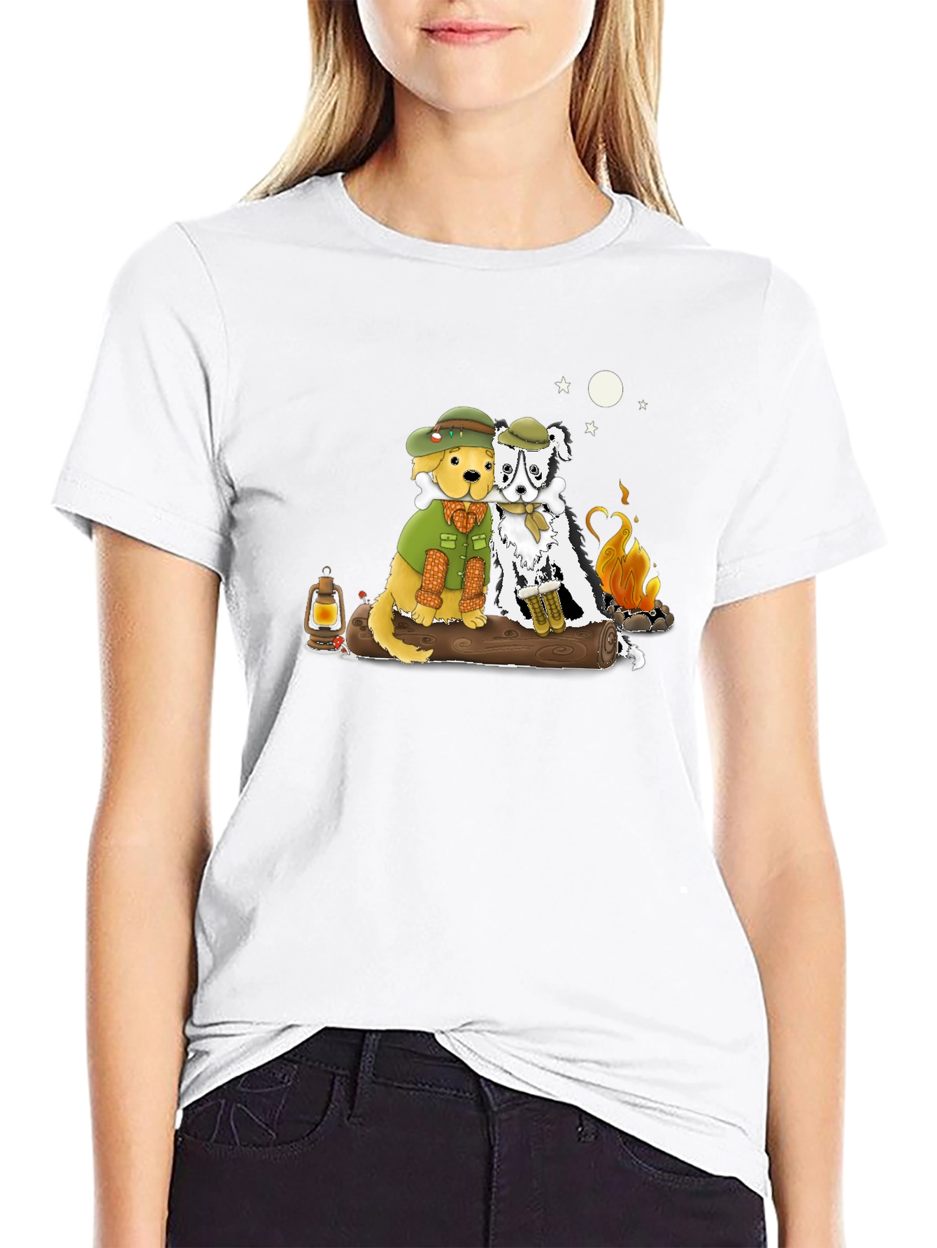 Camping Dogs Graphic T-Shirt