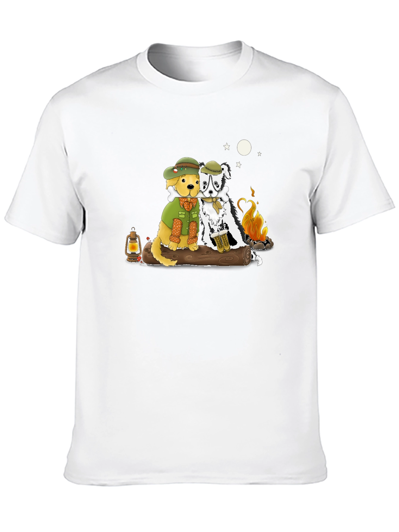 Camping Dogs Graphic T-Shirt