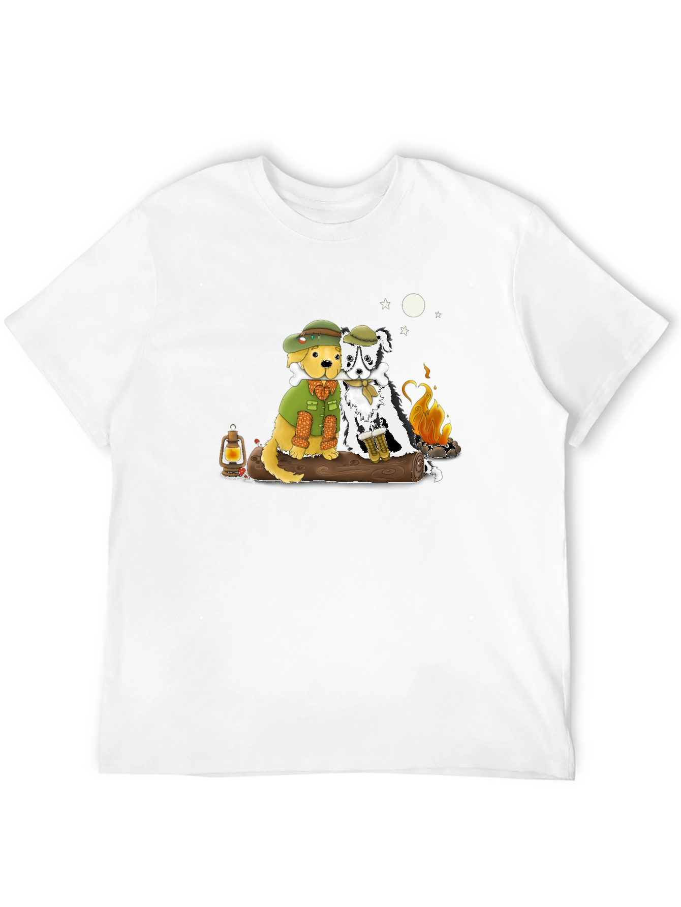Camping Dogs Graphic T-Shirt
