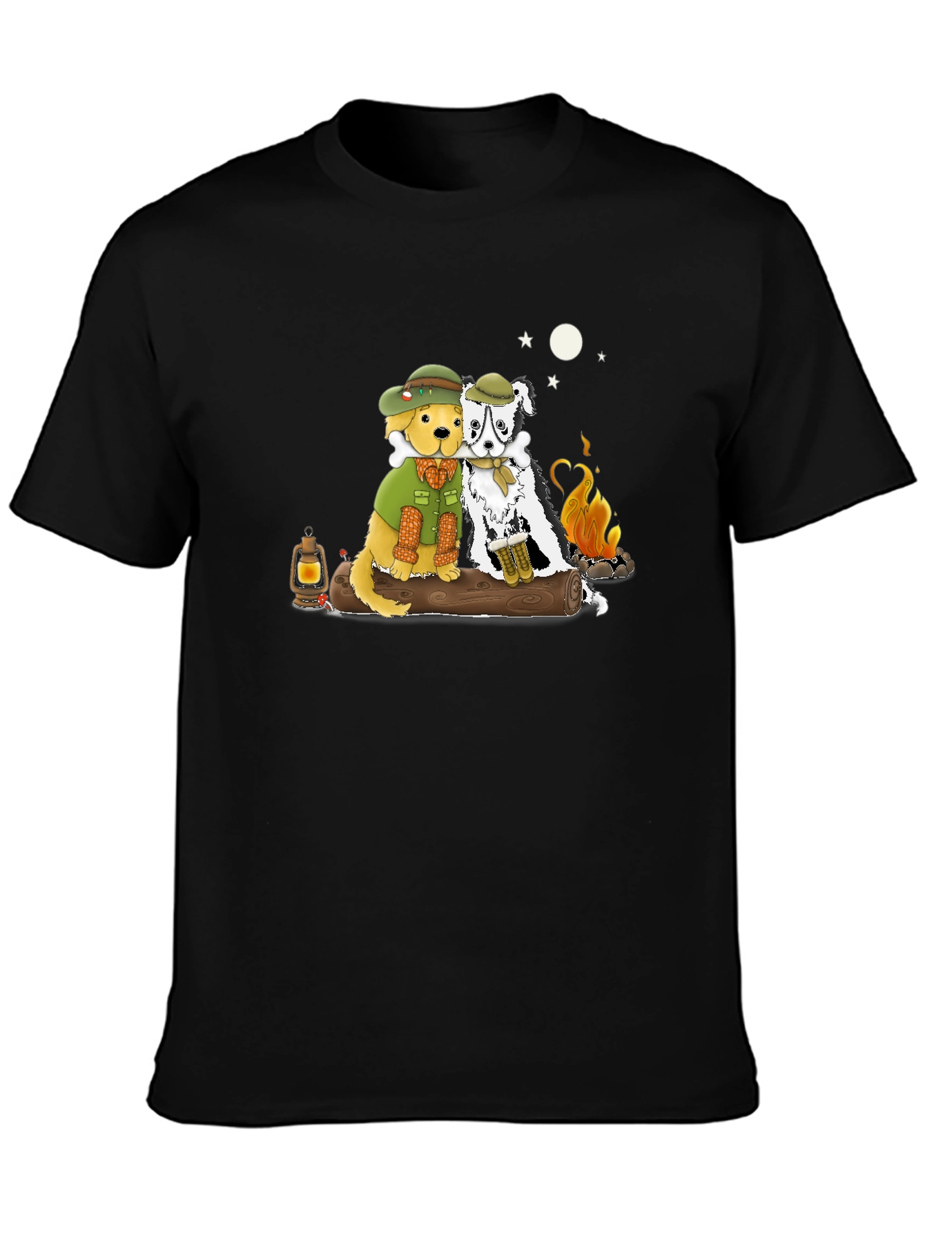 Camping Dogs Graphic T-Shirt