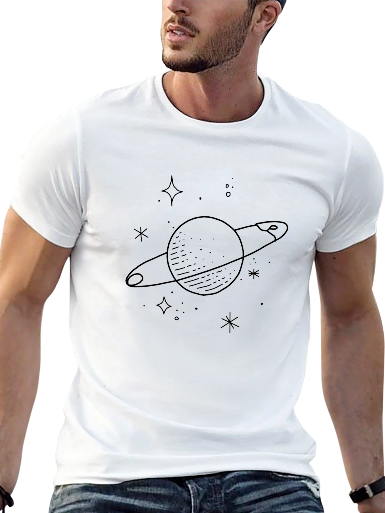 Black Saturn Graphic Tee