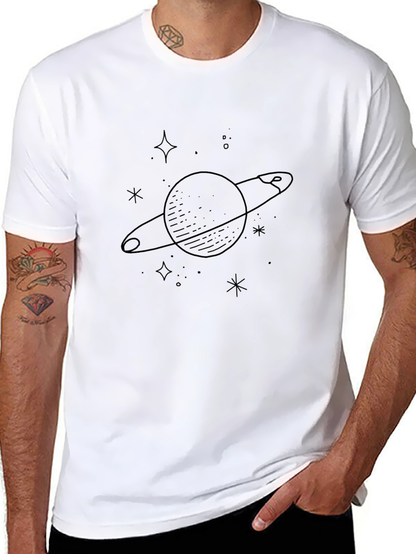 Black Saturn Graphic Tee