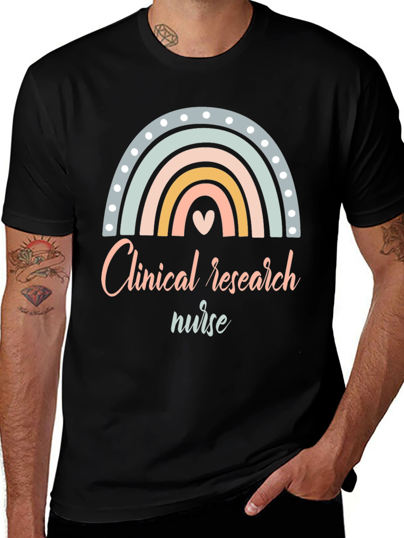 Clinical Research Nurse Rainbow Graphic Tee