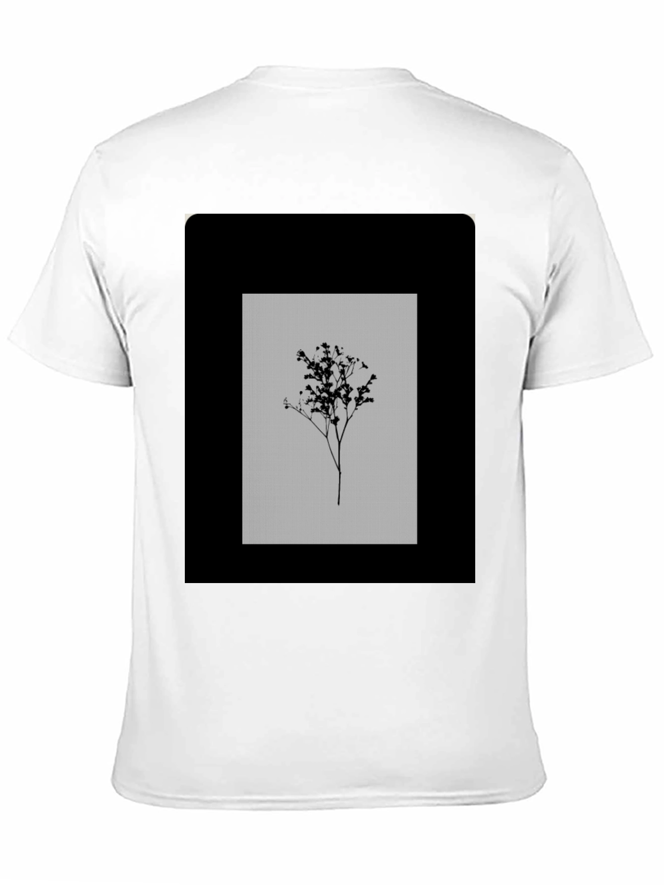 Minimalist Floral Graphic Black T-Shirt