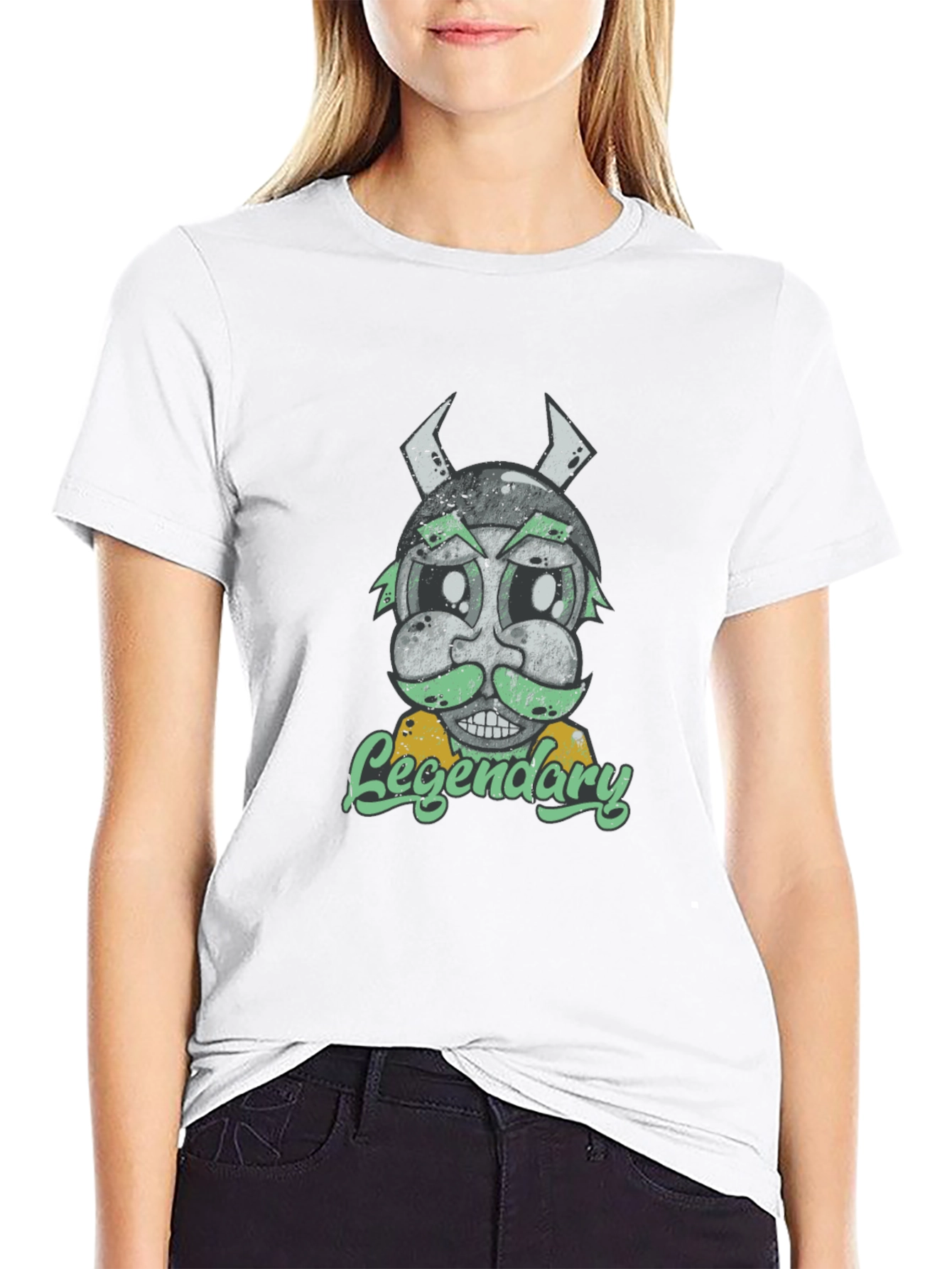 Legendary Viking Cartoon Graphic T-Shirt