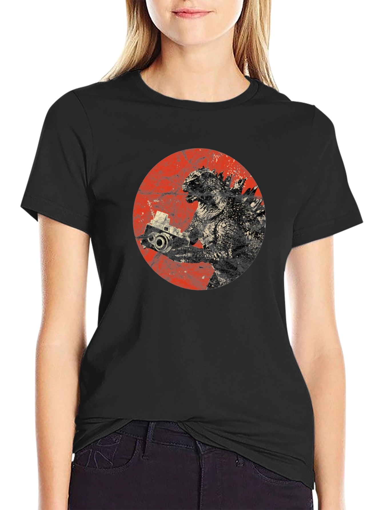 Godzilla Camera T-Shirt - Unique Graphic Tee