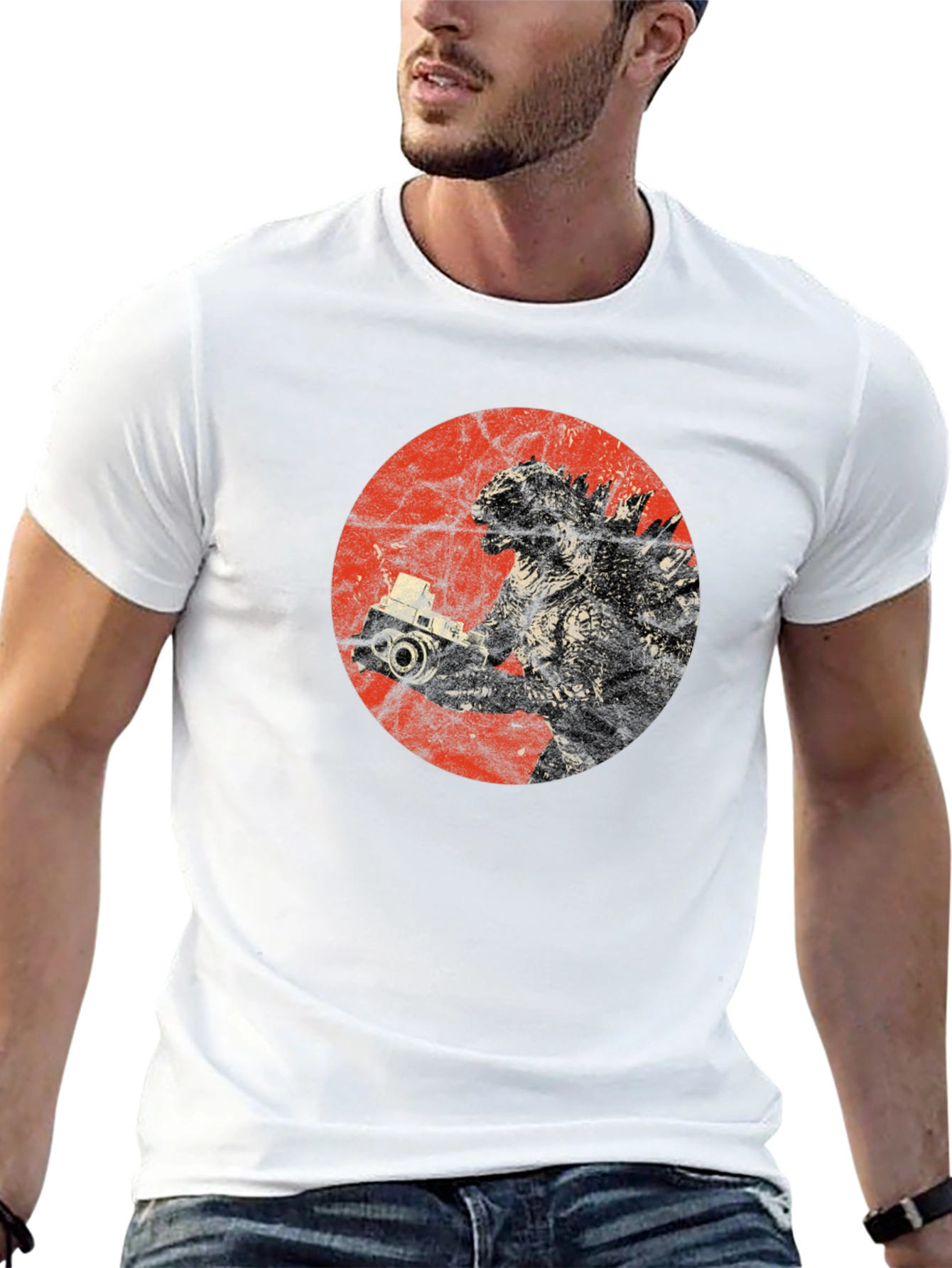 Godzilla Camera T-Shirt - Unique Graphic Tee