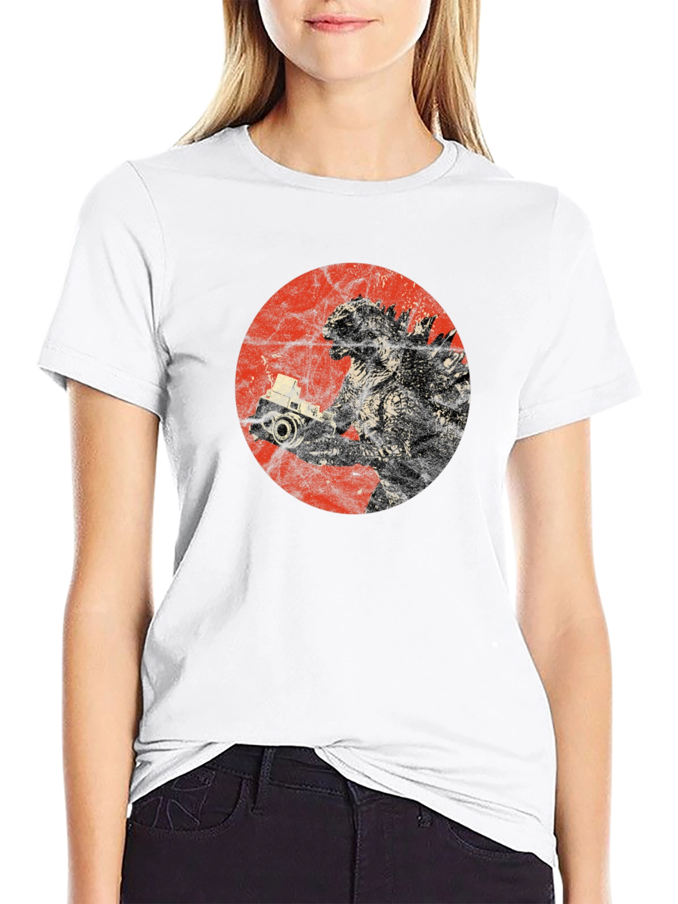 Godzilla Camera T-Shirt - Unique Graphic Tee