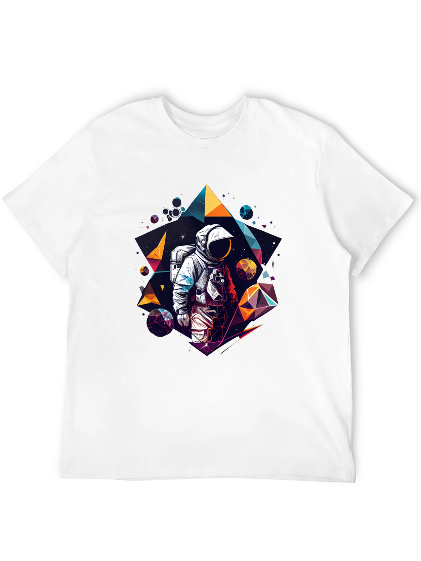 Astronaut Geometric T-Shirt - Black