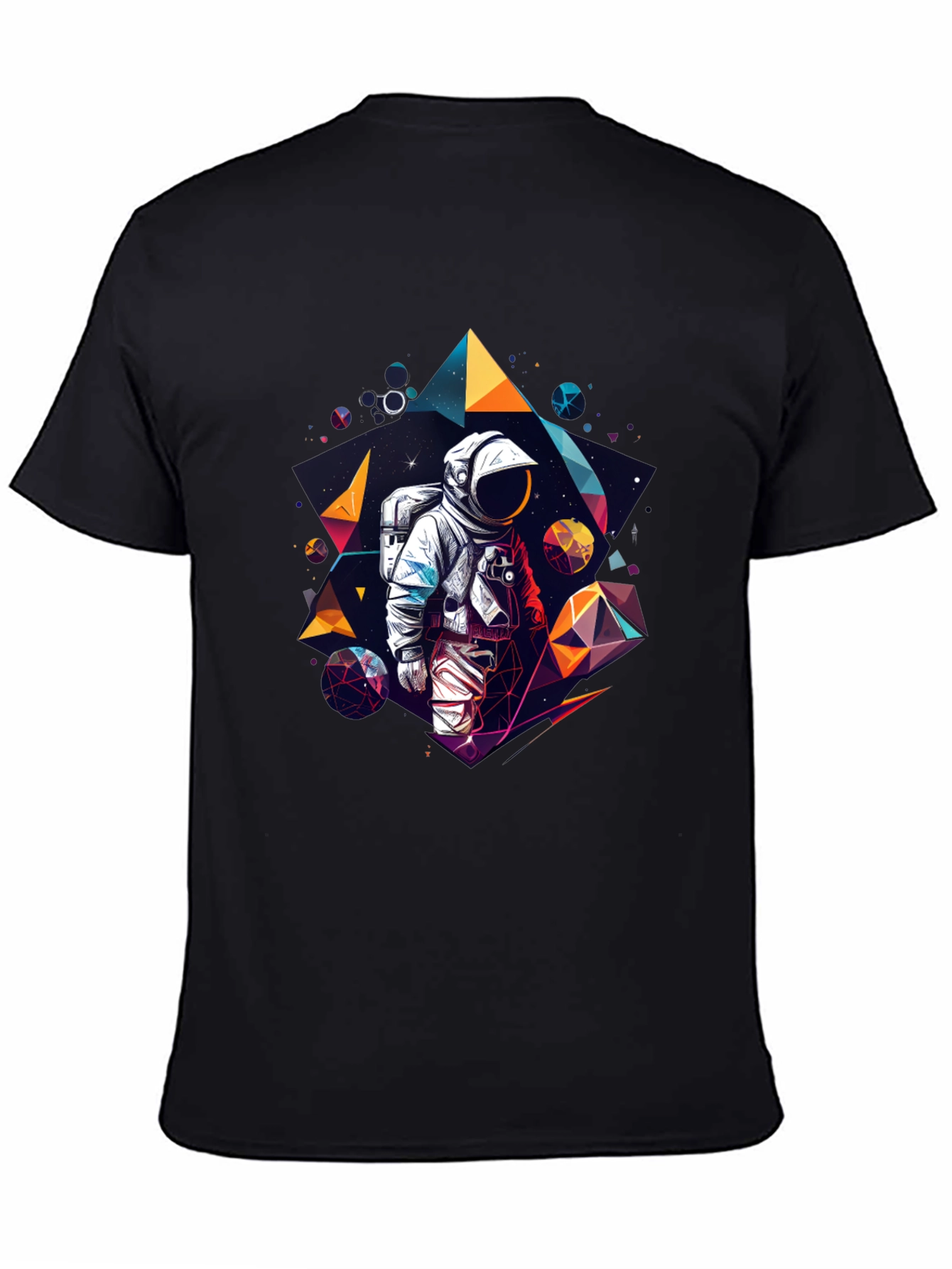 Astronaut Geometric T-Shirt - Black