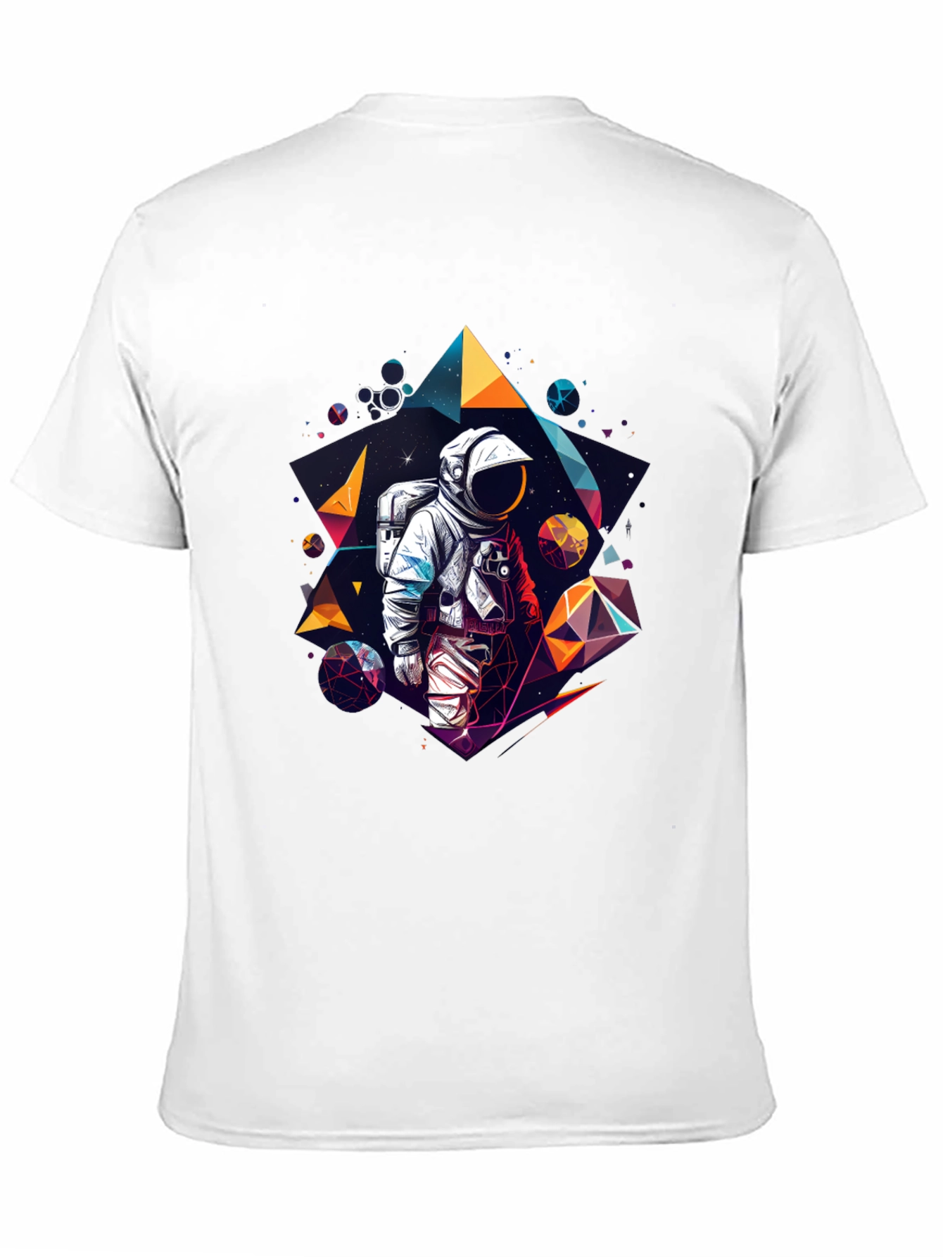 Astronaut Geometric T-Shirt - Black