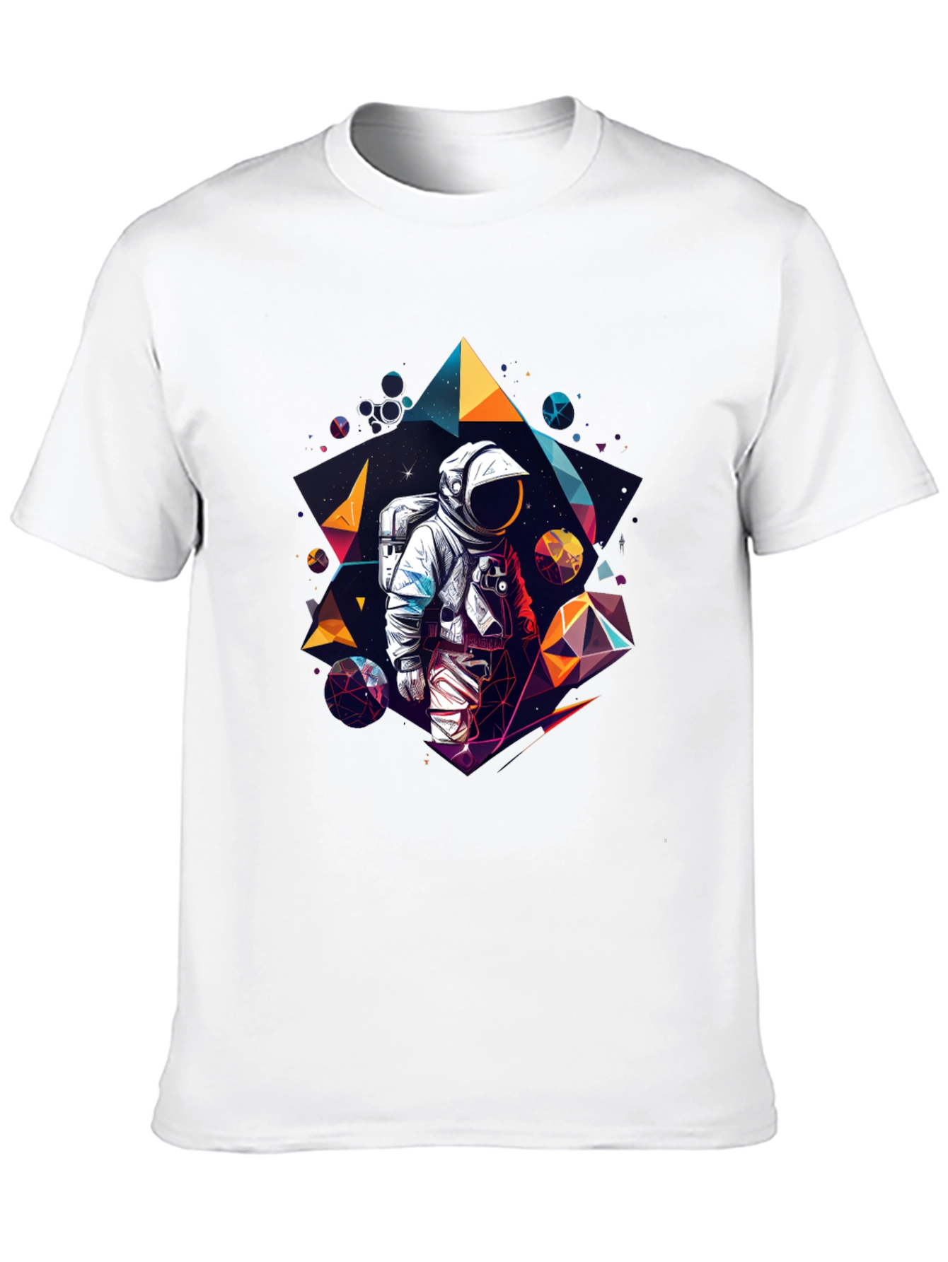 Astronaut Geometric T-Shirt - Black