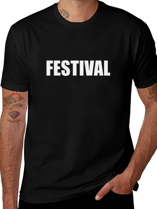 Festival Graphic T-Shirt - Bold Black Tee