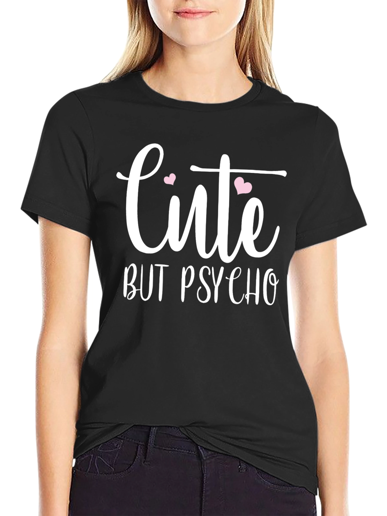Cute But Psycho Graphic Tee - Black