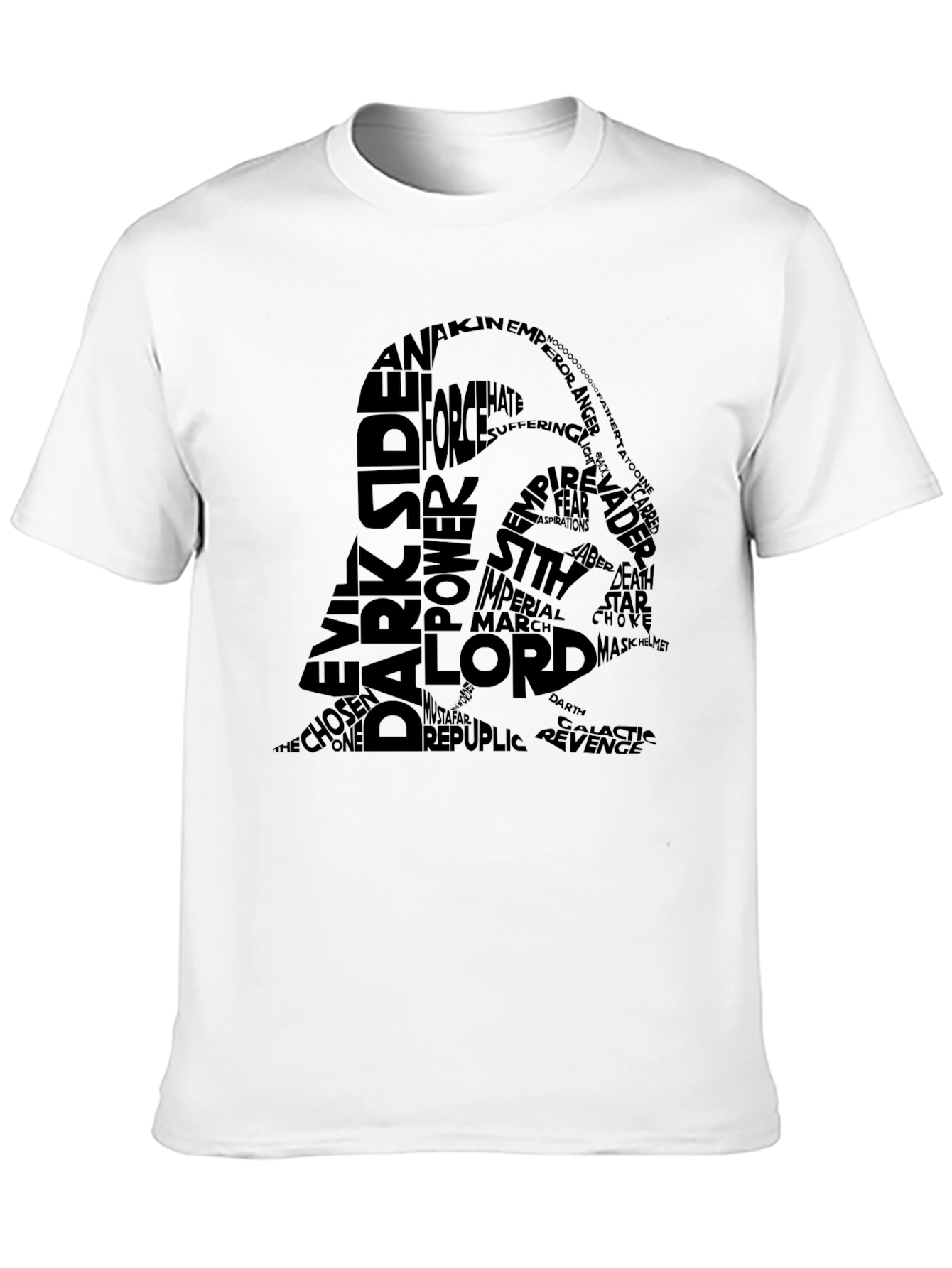 Darth Vader Word Art Black T-Shirt