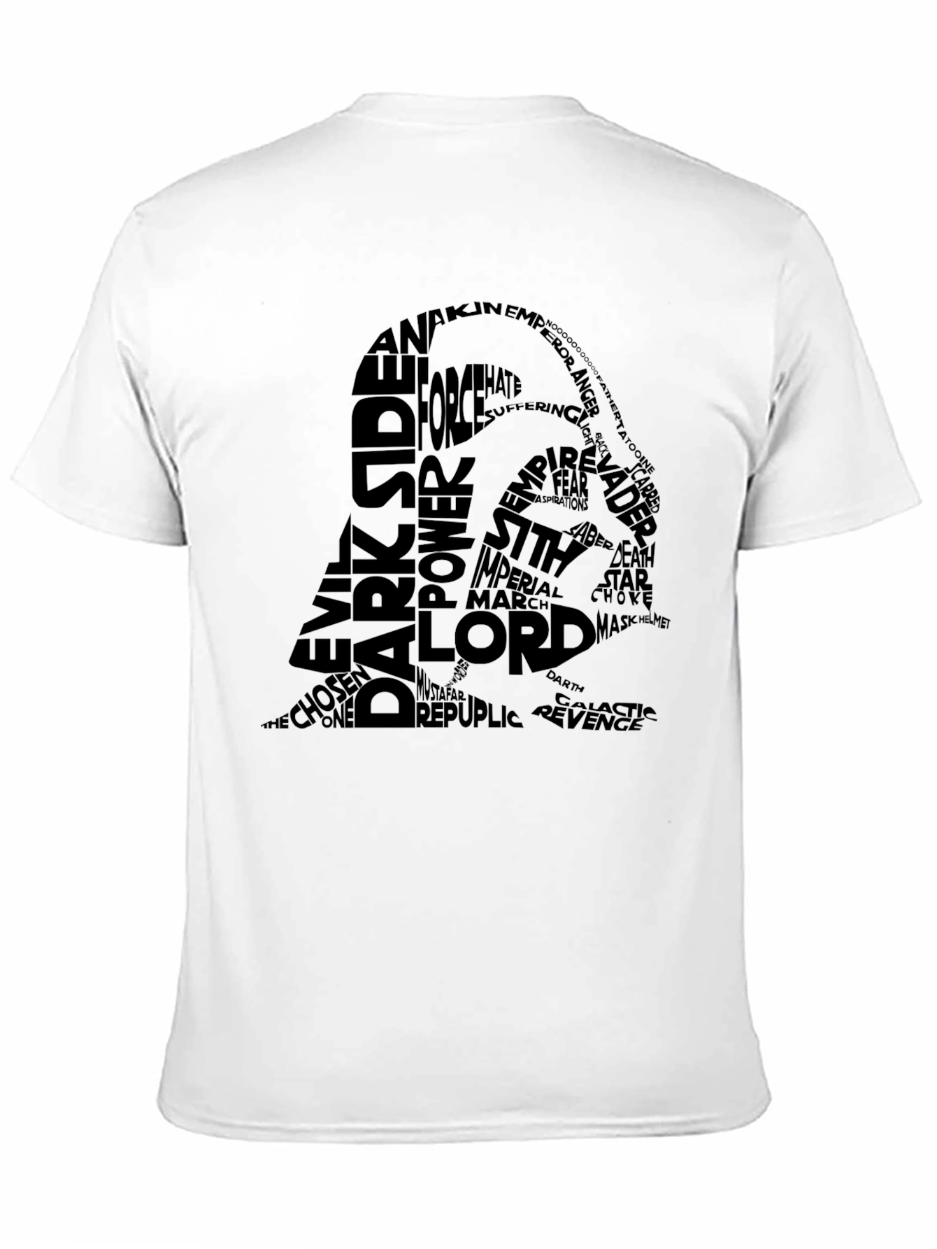 Darth Vader Word Art Black T-Shirt