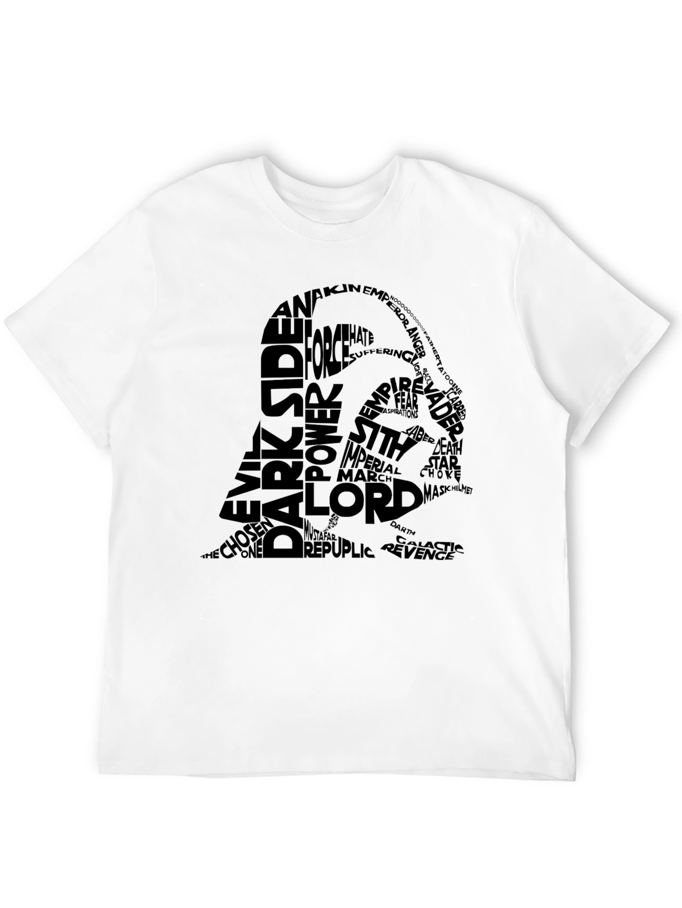 Darth Vader Word Art Black T-Shirt