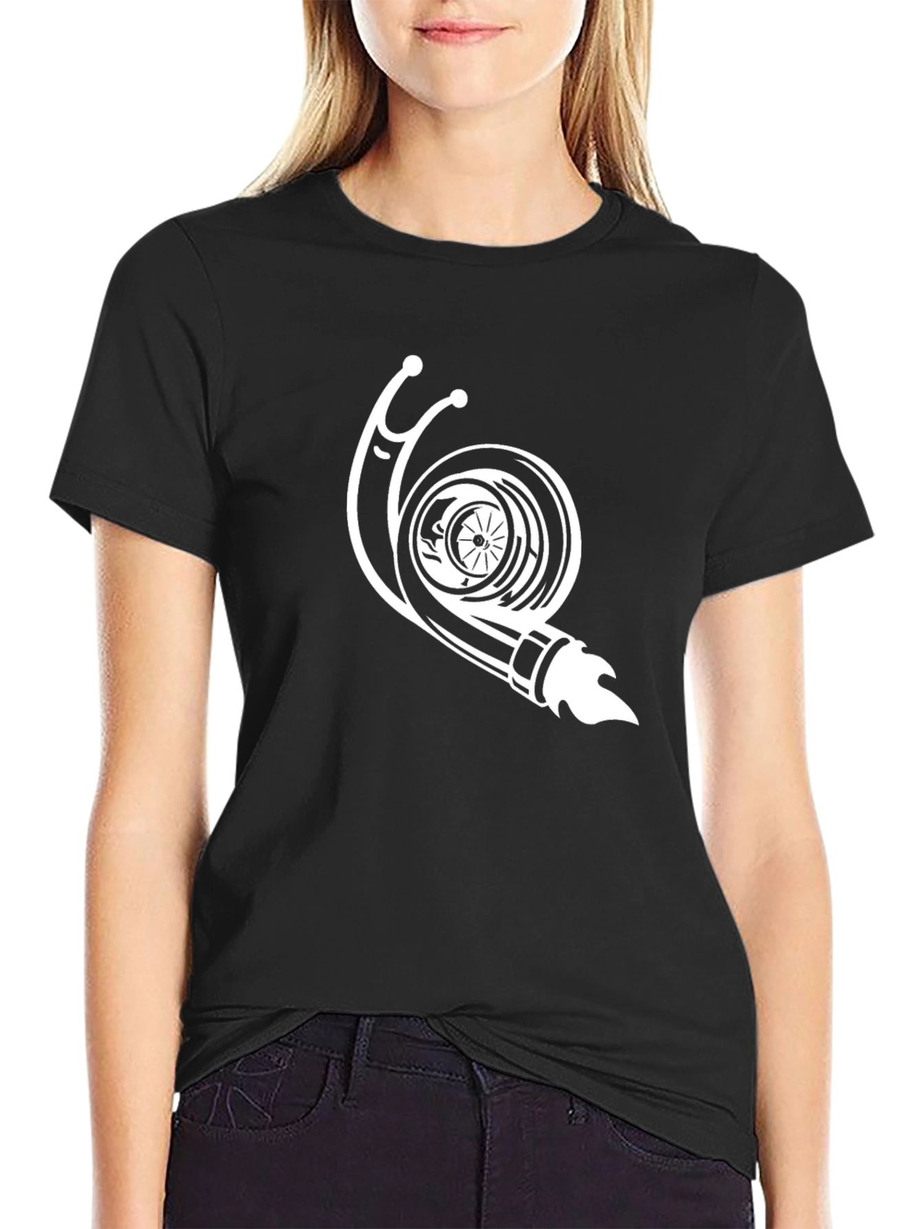 Turbo Snail Graphic Tee - Black Cotton T-Shirt