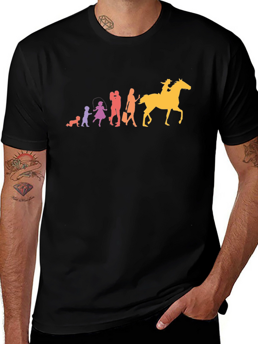 Evolution of Cowgirl - Black Graphic Tee