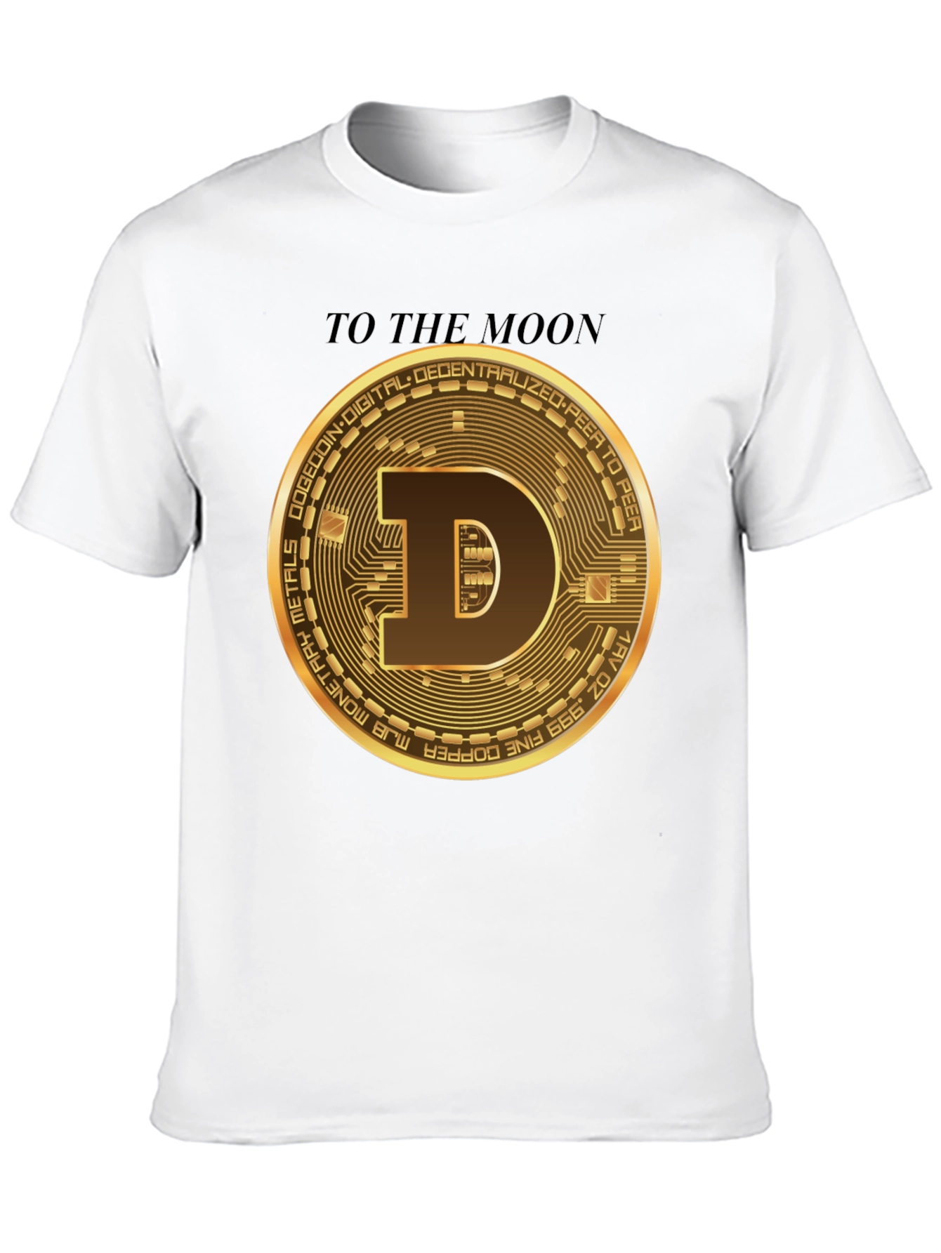 Dogecoin To The Moon Black T-Shirt