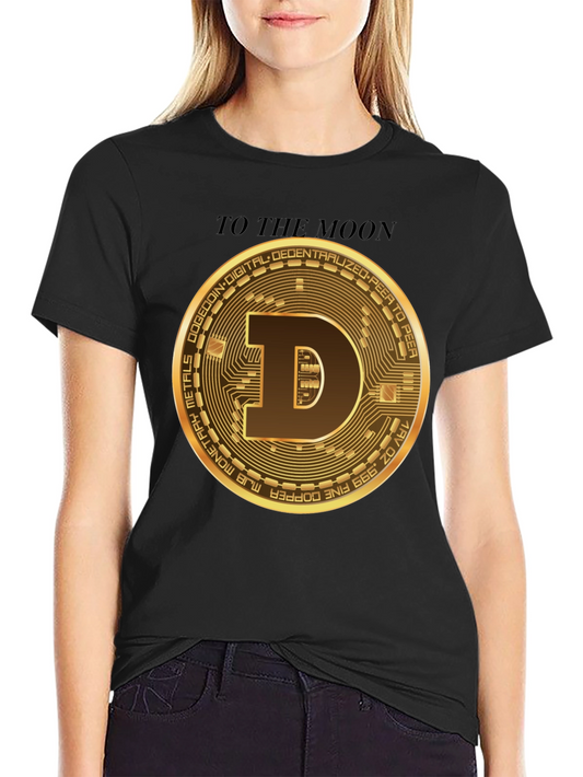 Dogecoin To The Moon Black T-Shirt