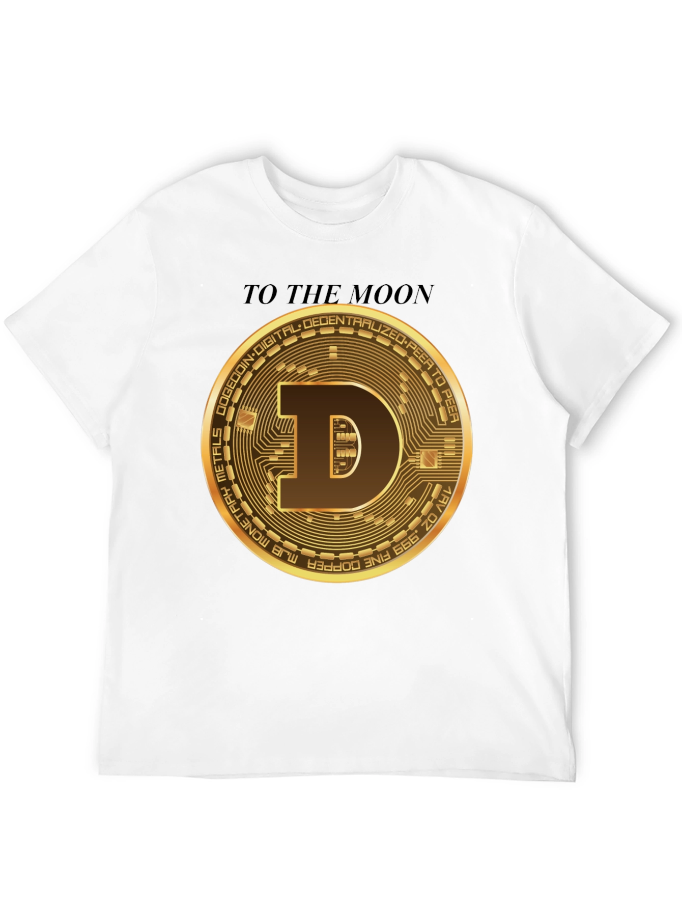Dogecoin To The Moon Black T-Shirt