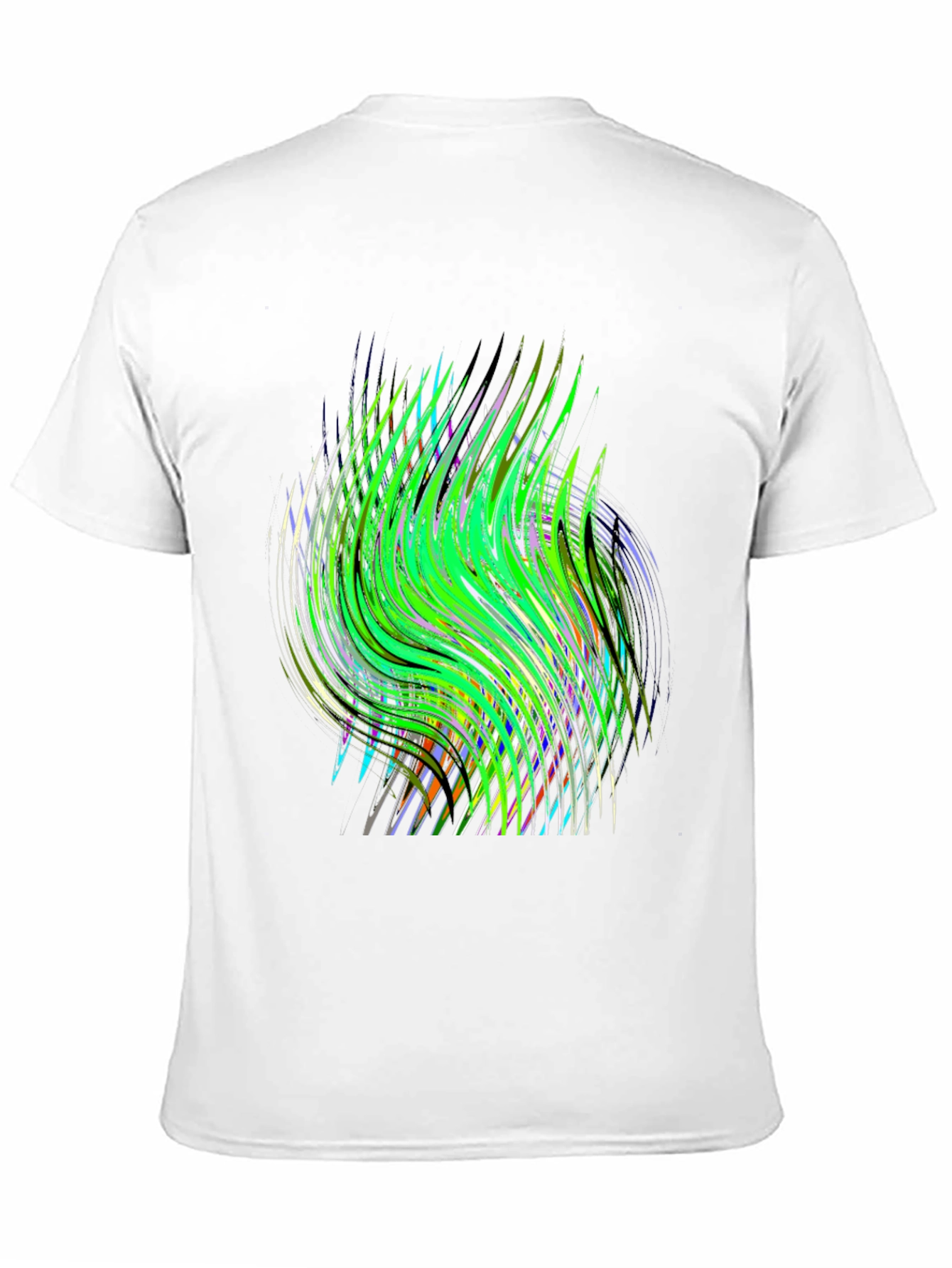 Abstract Green Wave Graphic Print Tee