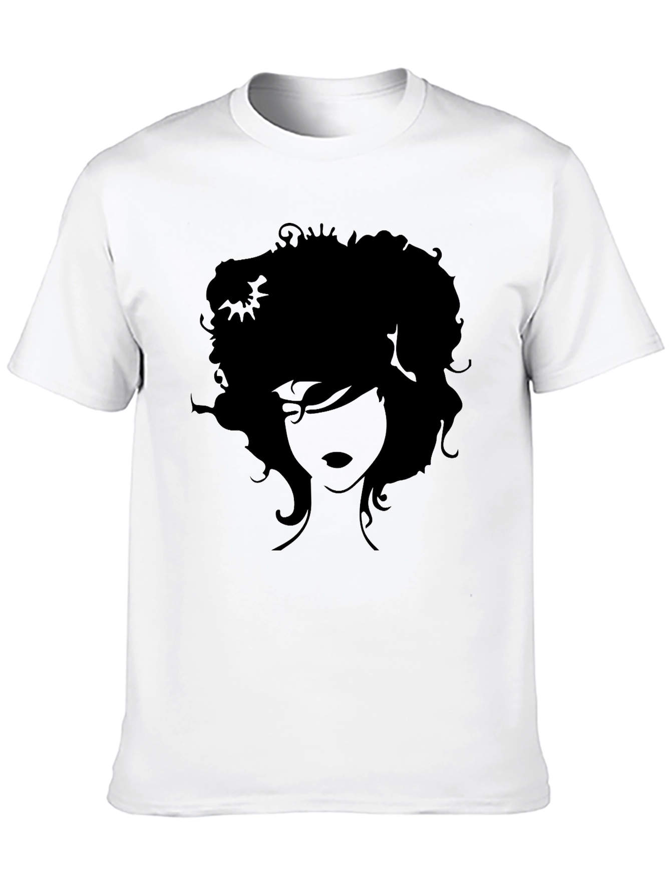 Silhouette Afro Graphic Tee - Trendy Black T-Shirt