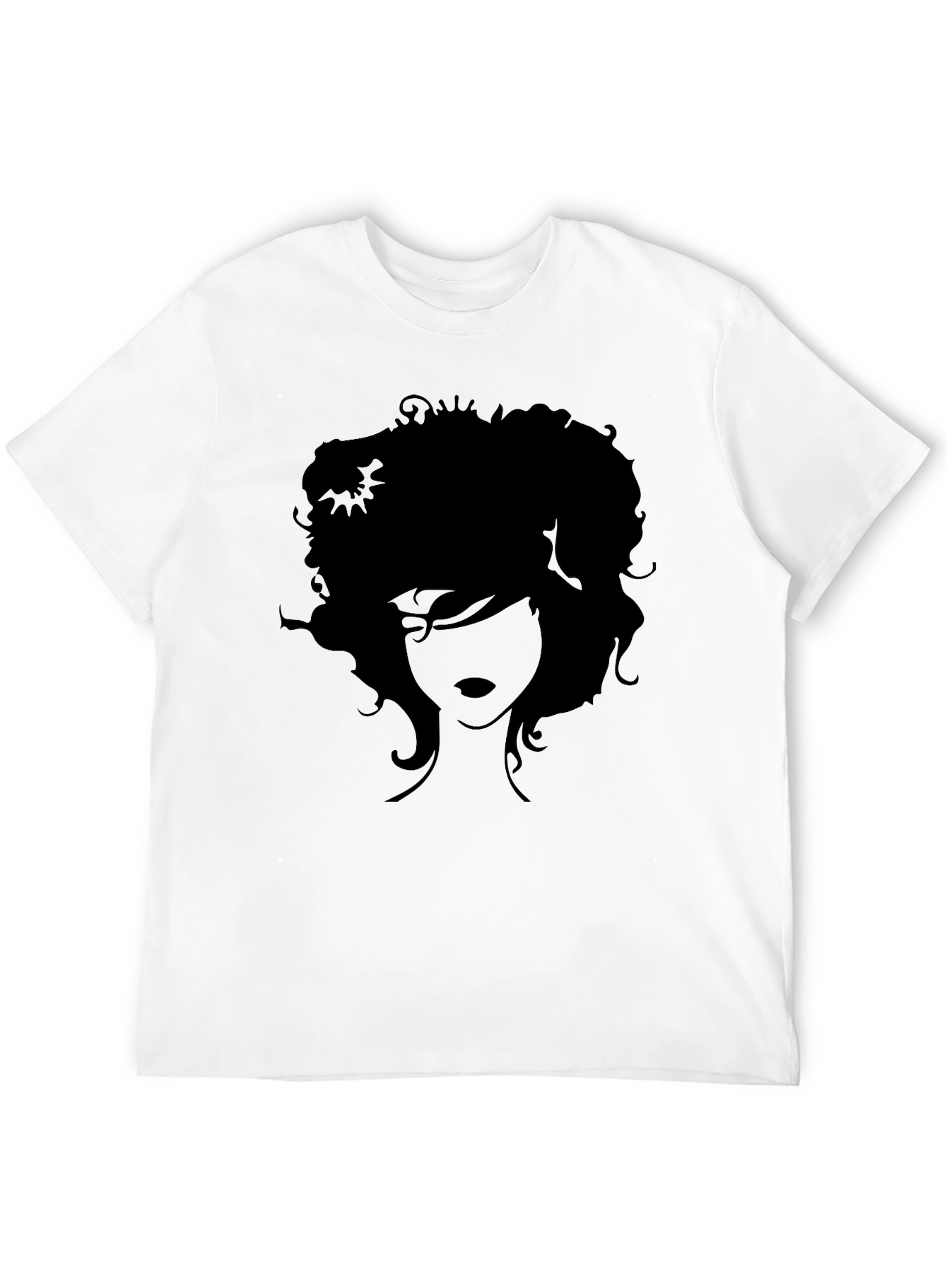 Silhouette Afro Graphic Tee - Trendy Black T-Shirt