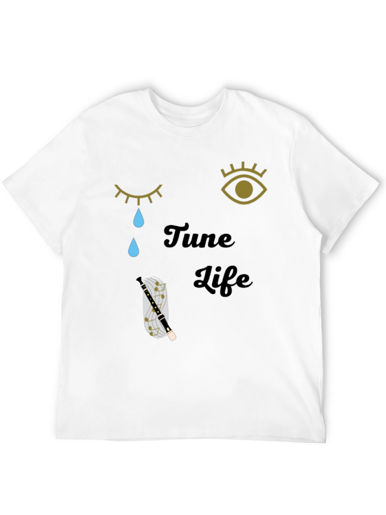 Tune Life Graphic Tee - Unisex Casual Black T-Shirt