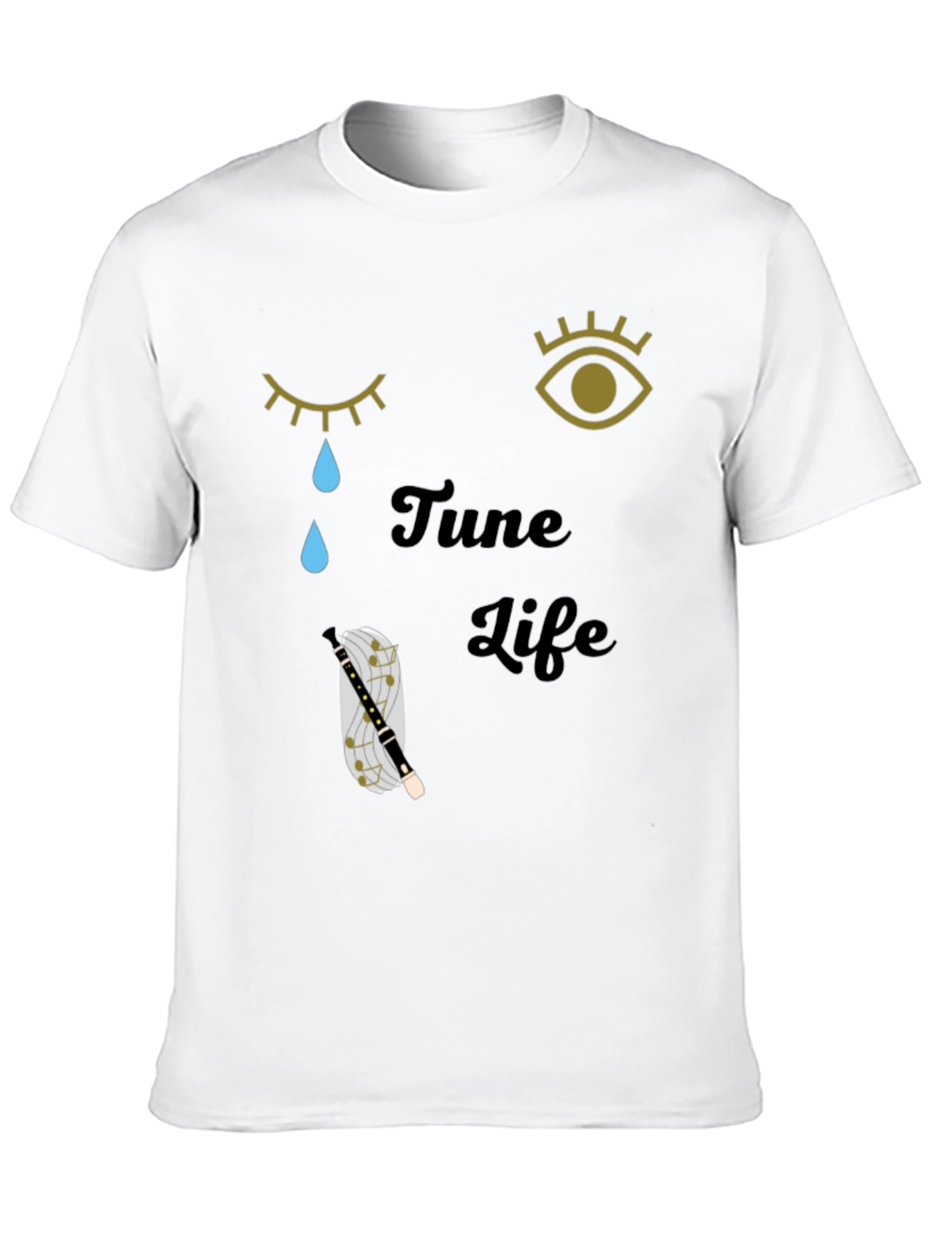Tune Life Graphic Tee - Unisex Casual Black T-Shirt