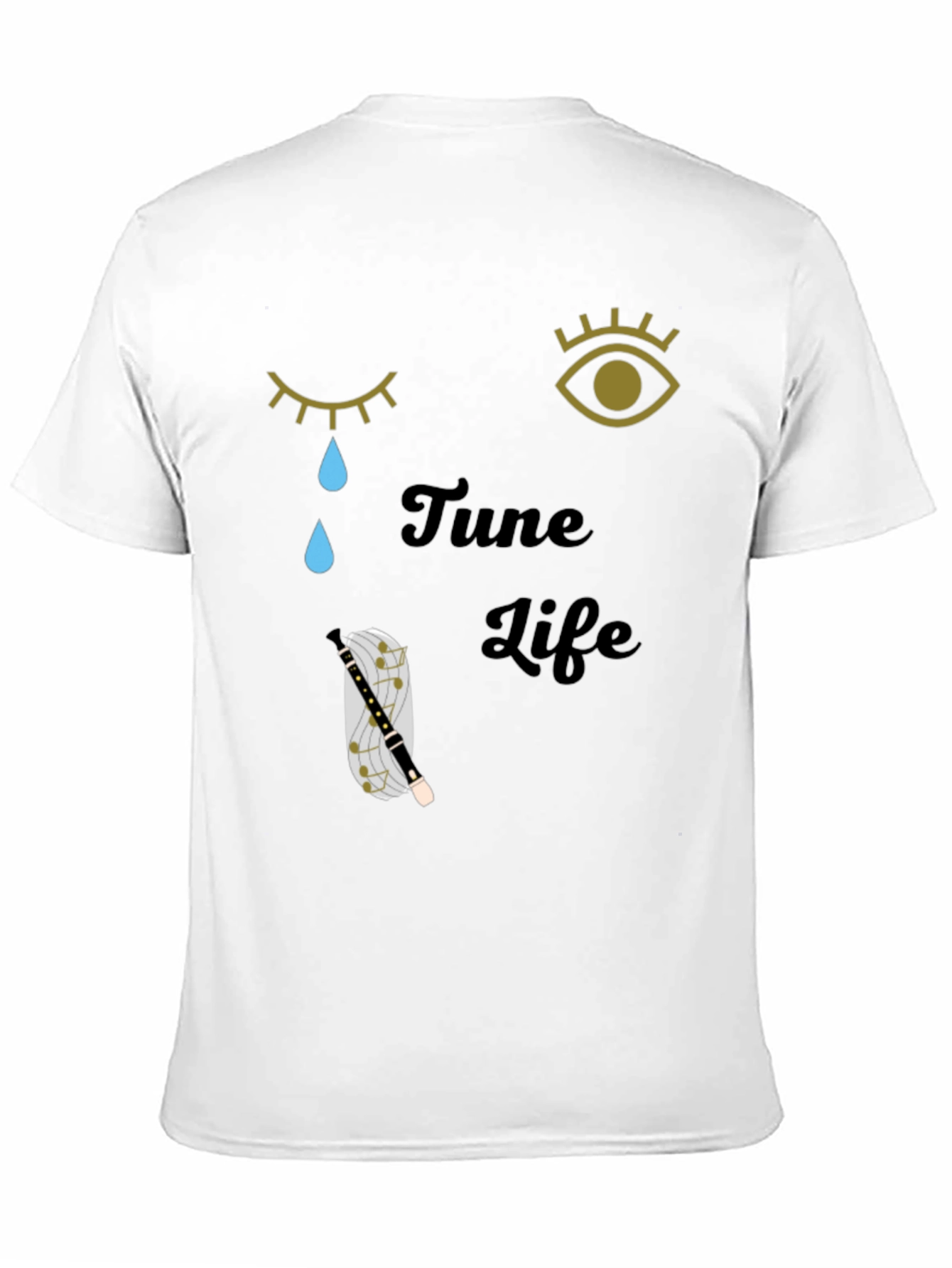Tune Life Graphic Tee - Unisex Casual Black T-Shirt