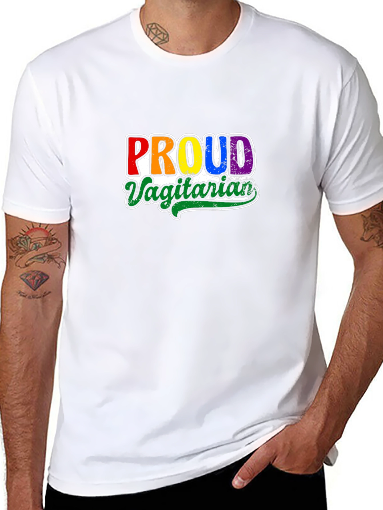 Proud Vagitarian T-Shirt - LGBTQ+ Vegan Pride