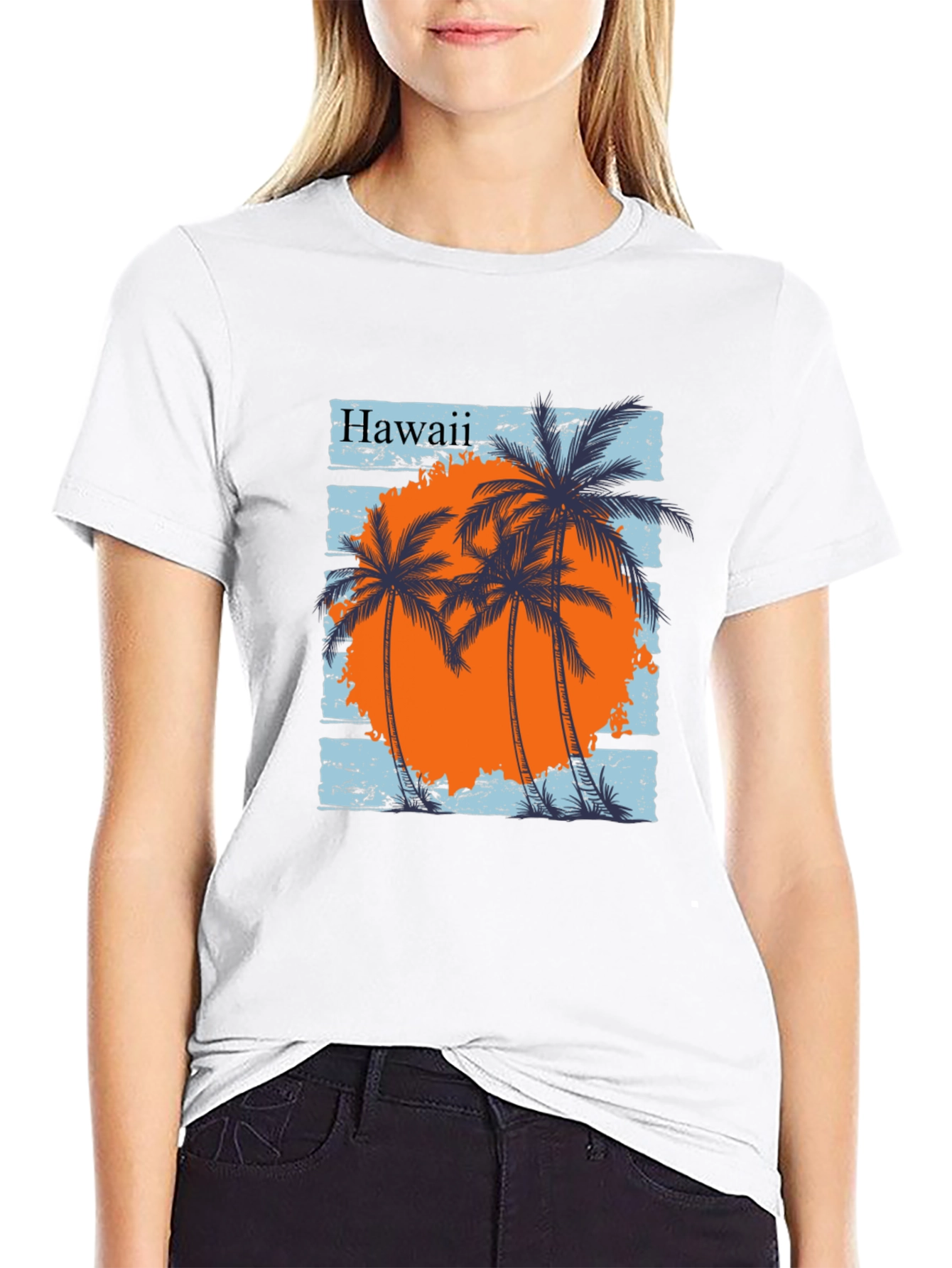 Hawaii Palms Graphic Tee - Black