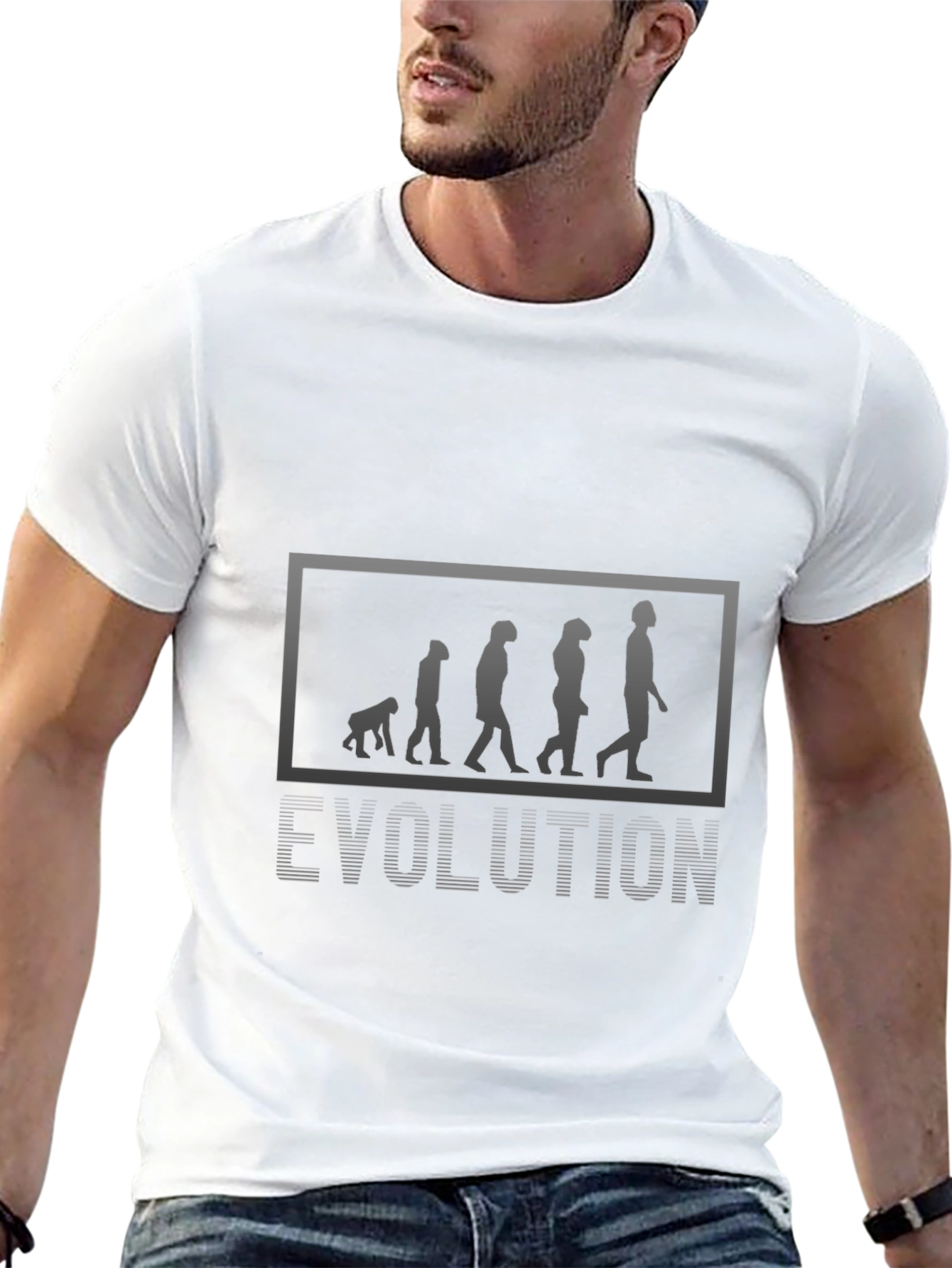 Evolution Graphic Print Black T-Shirt