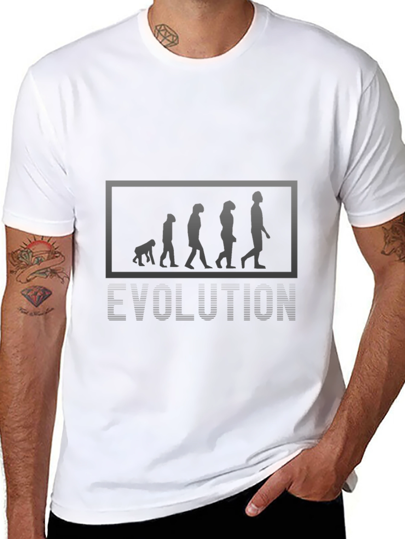 Evolution Graphic Print Black T-Shirt