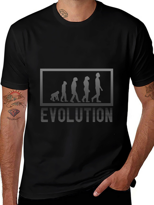 Evolution Graphic Print Black T-Shirt