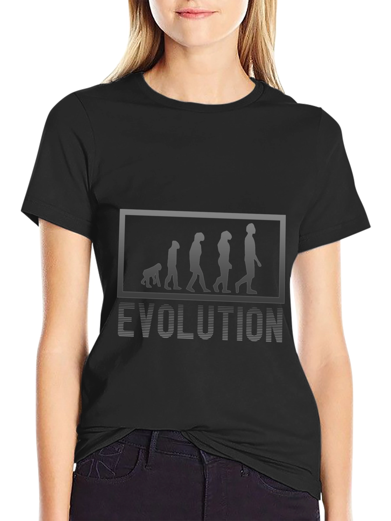 Evolution Graphic Print Black T-Shirt