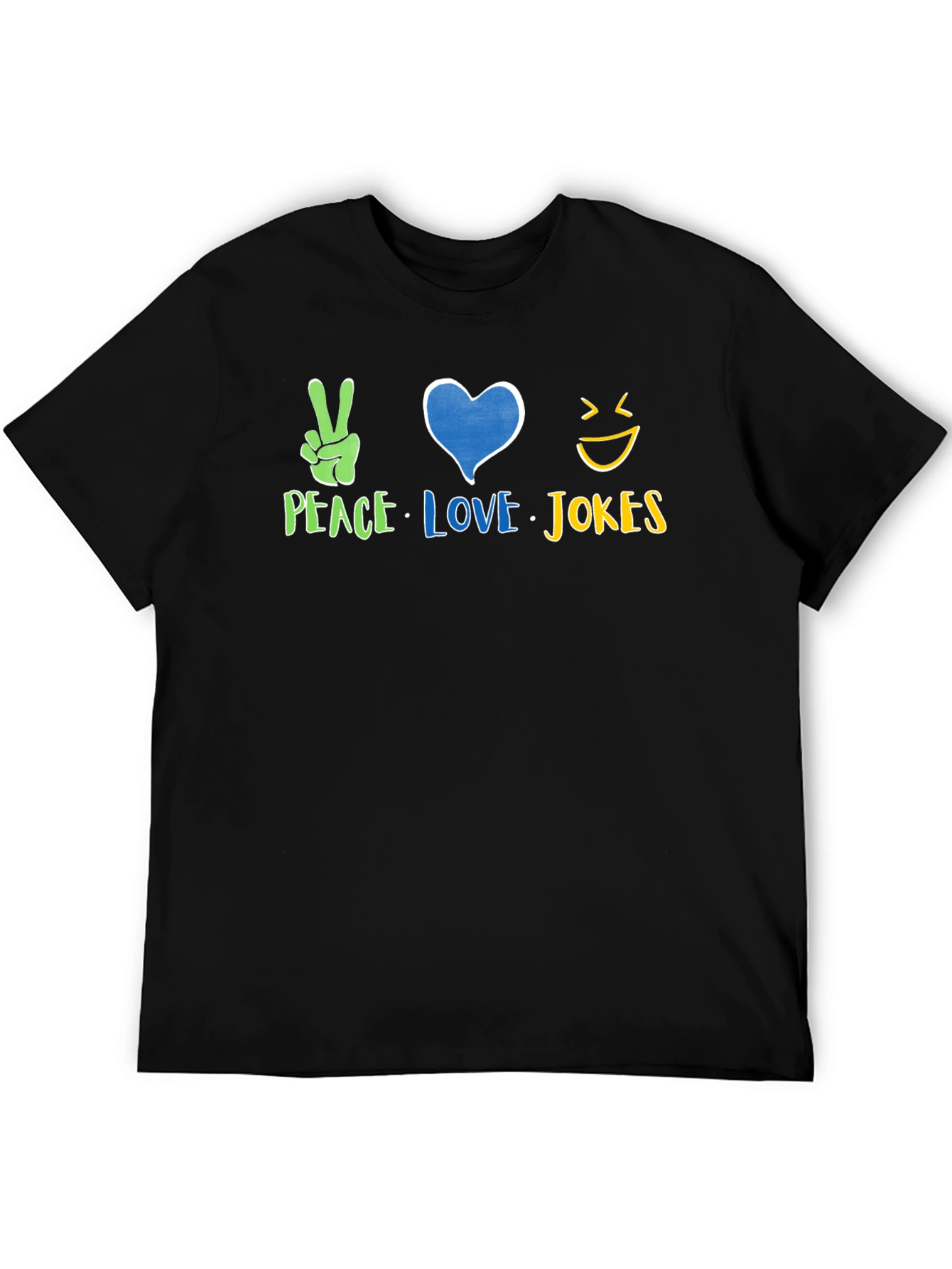 Peace Love Jokes Graphic T-Shirt