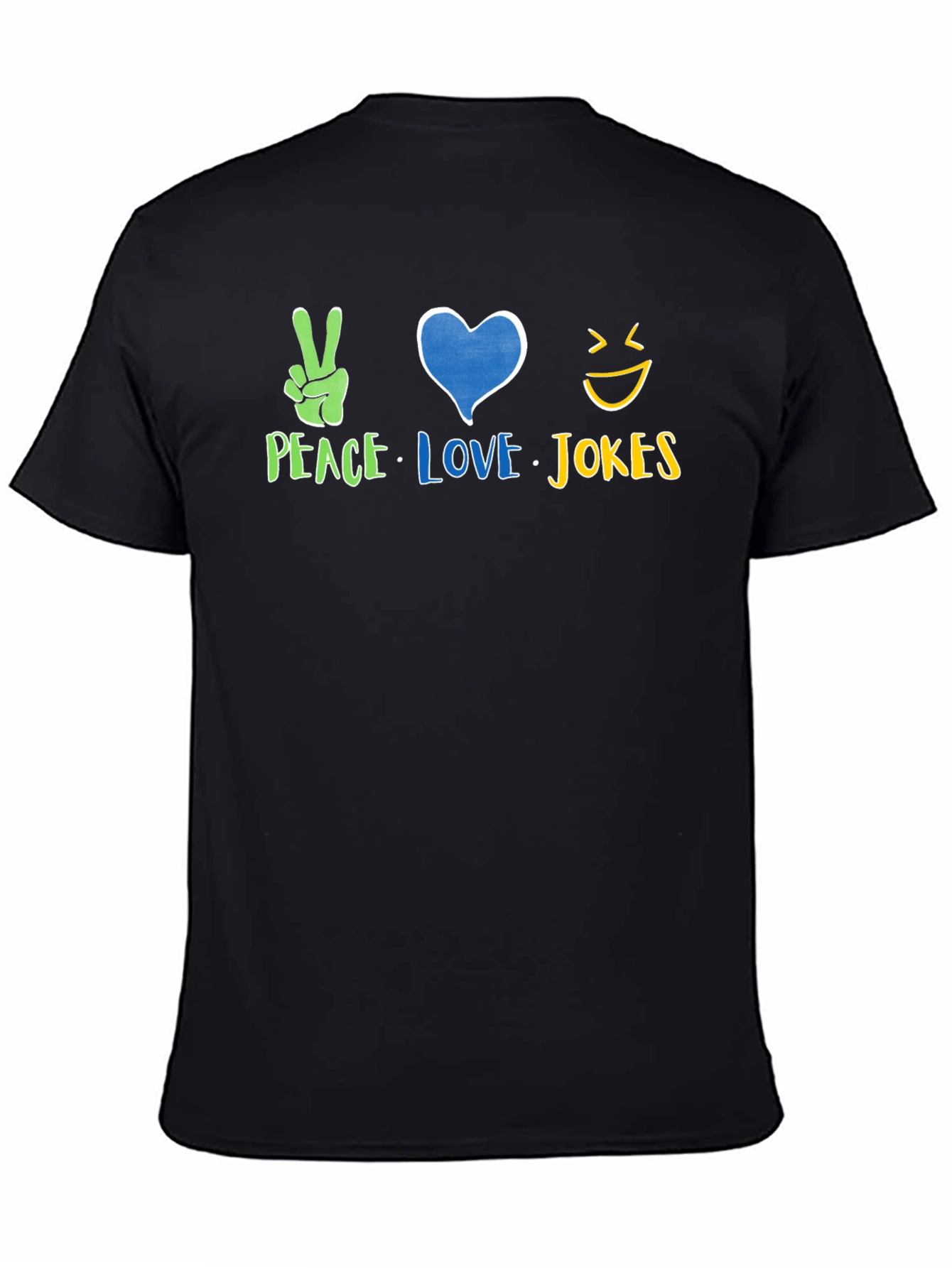 Peace Love Jokes Graphic T-Shirt