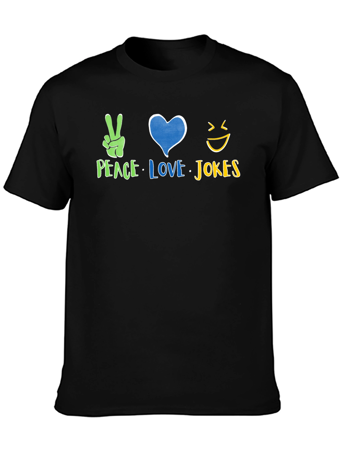 Peace Love Jokes Graphic T-Shirt