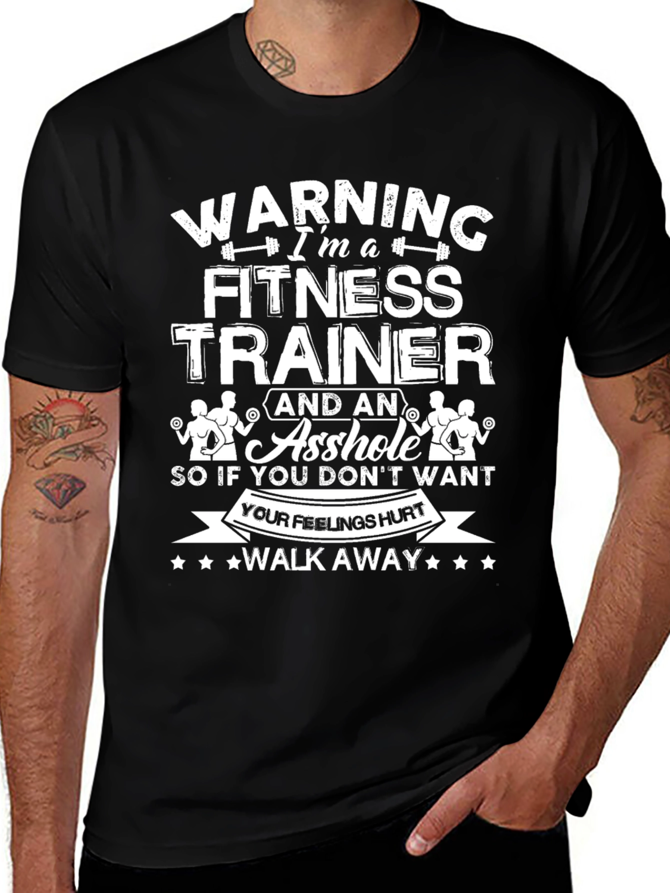 Warning Fitness Trainer Graphic T-Shirt