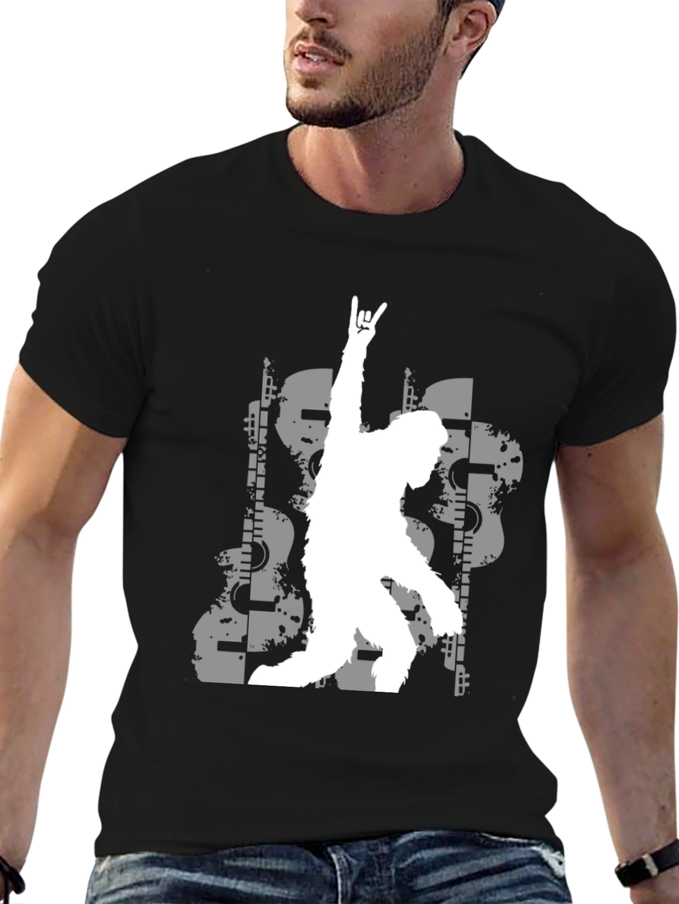 Rock On Bigfoot T-Shirt - Mens Graphic Tee