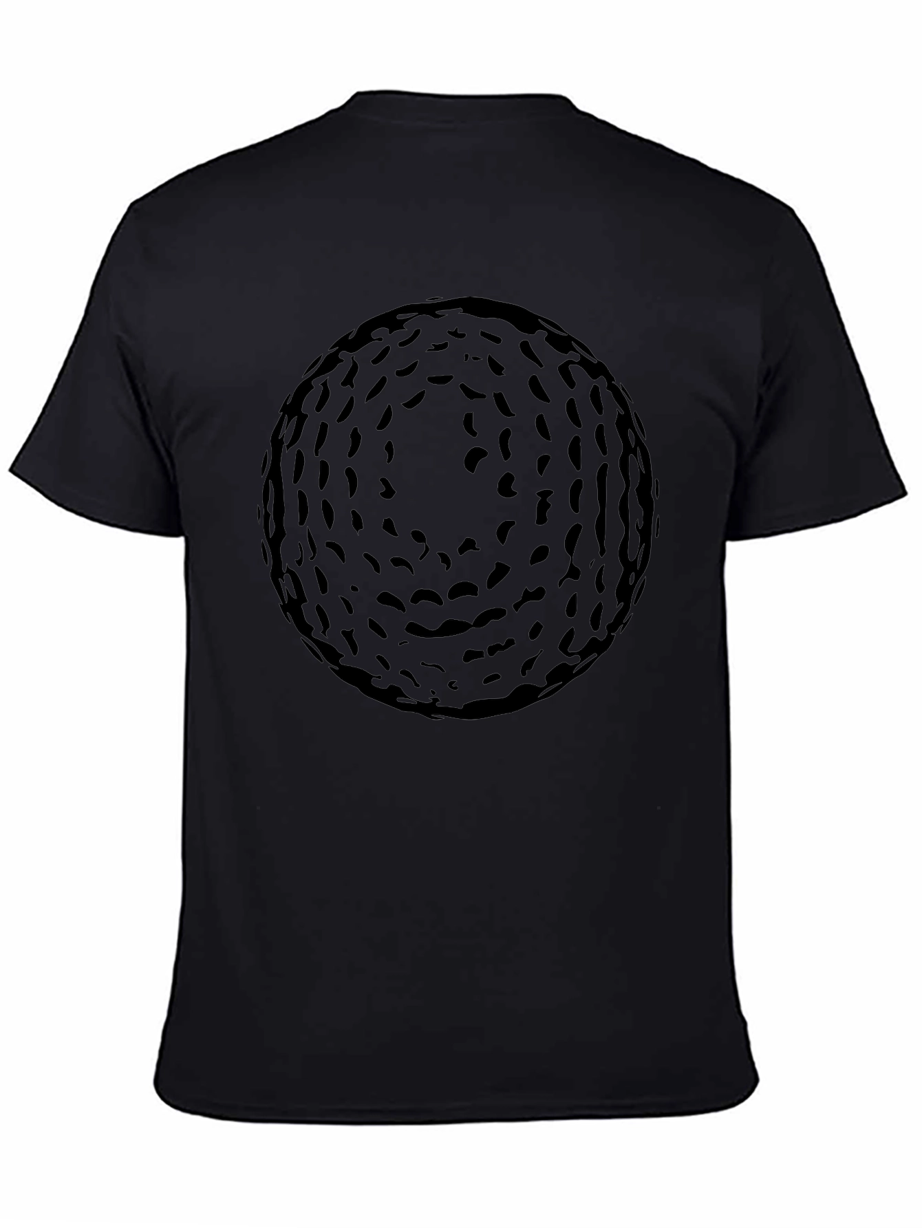Mens Black Graphic T-Shirt - Abstract Sphere Design